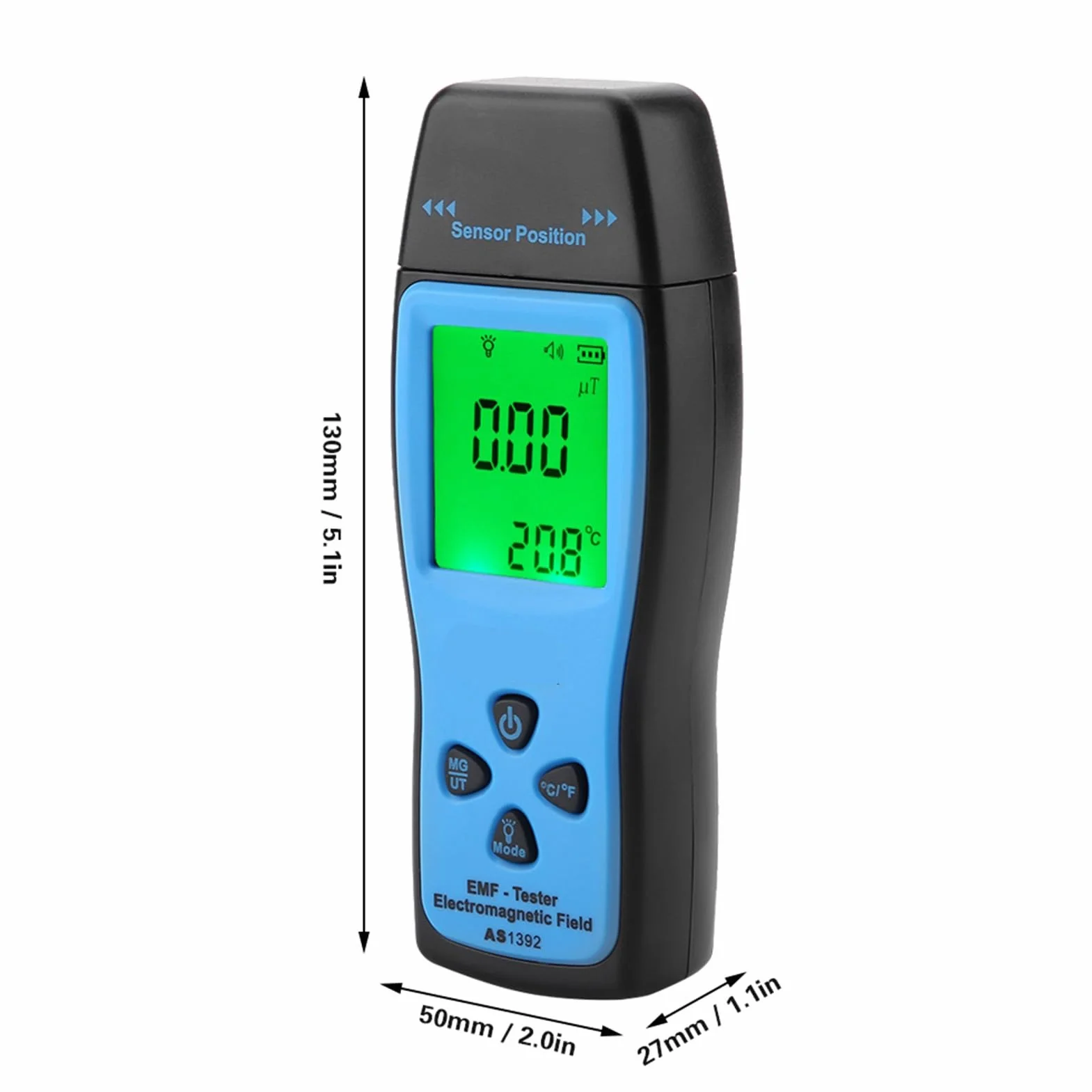 SMART SENSOR AS1392 cyfrowy radiometr elektromagnetyczny mini wyświetlacz LCD tester EMF podwójny test synchroniczny, jednoosiowy czujnik