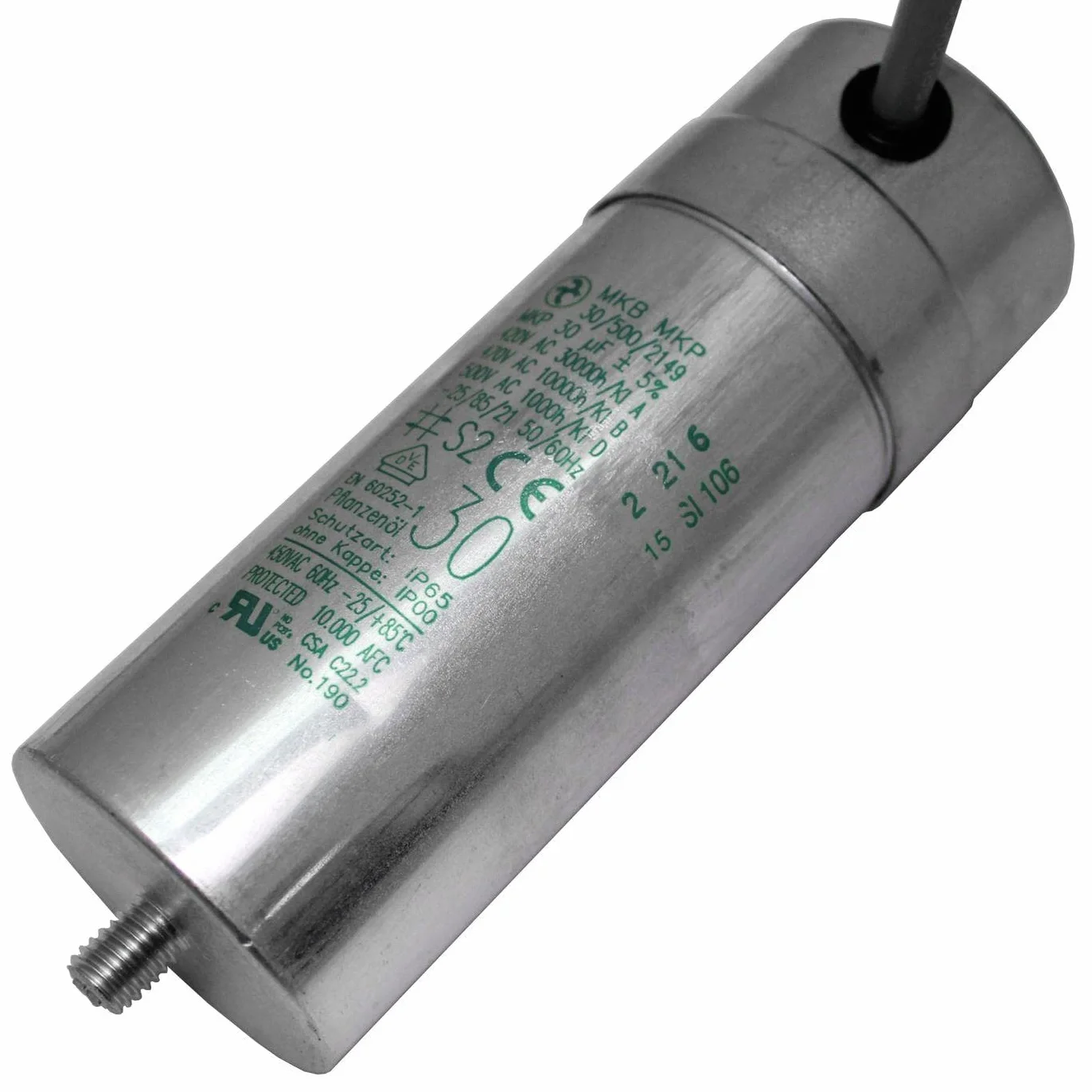 Lumonic Hydra MKP-500 30-C | Kondensator Rozruchowy 30µF 470V 45x125mm I Wysokiej Jakosci z Przewodem 40cm