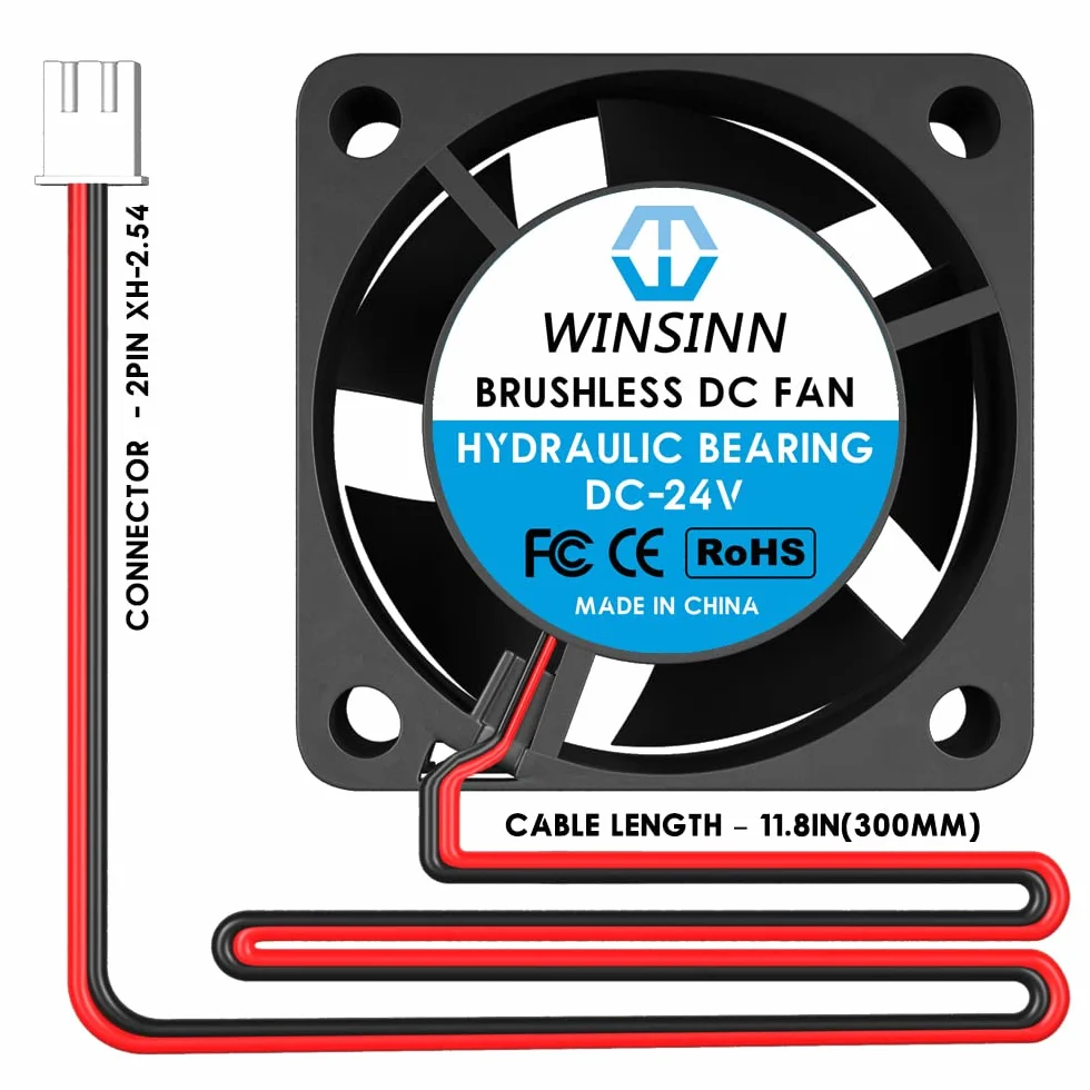 WINSINN Wentylator 40x20 mm 24 V 8000 obr./min bezszczotkowy łożysko hydrauliczne 4 sztuki