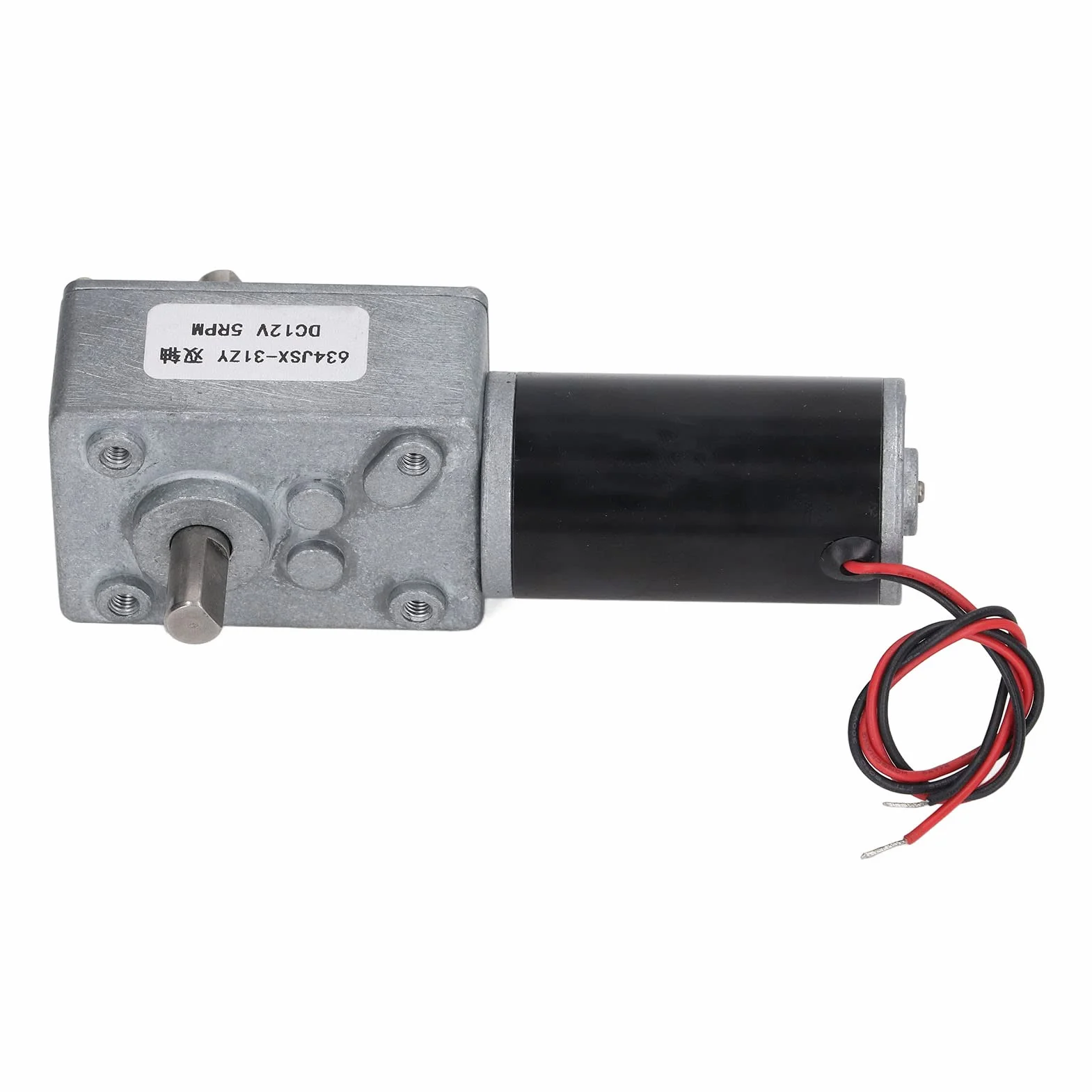 Motoreduktor Turbinowy DC 12V Samoblokujący Podwójny Wał 5 obr./min CW CCW