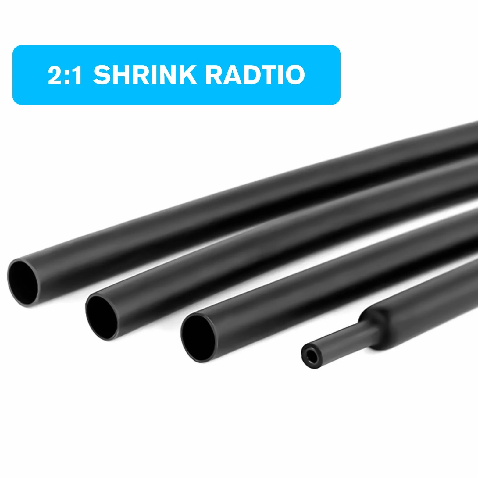 Zestaw węży termokurczliwych, 1000 sztuk, czarne, termokurczliwe, 1-13 mm, do izolacji kabli, kabla do ładowania