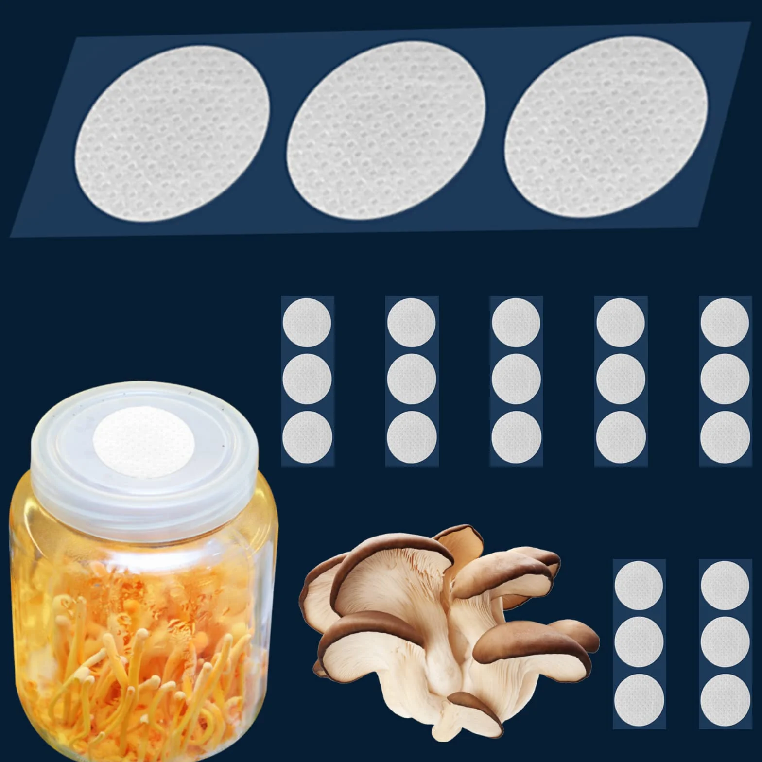 Syntetyczny filtr papierowy naklejki 58 mm 0,3 µm PTFE tarcza filtrująca 24 szt.