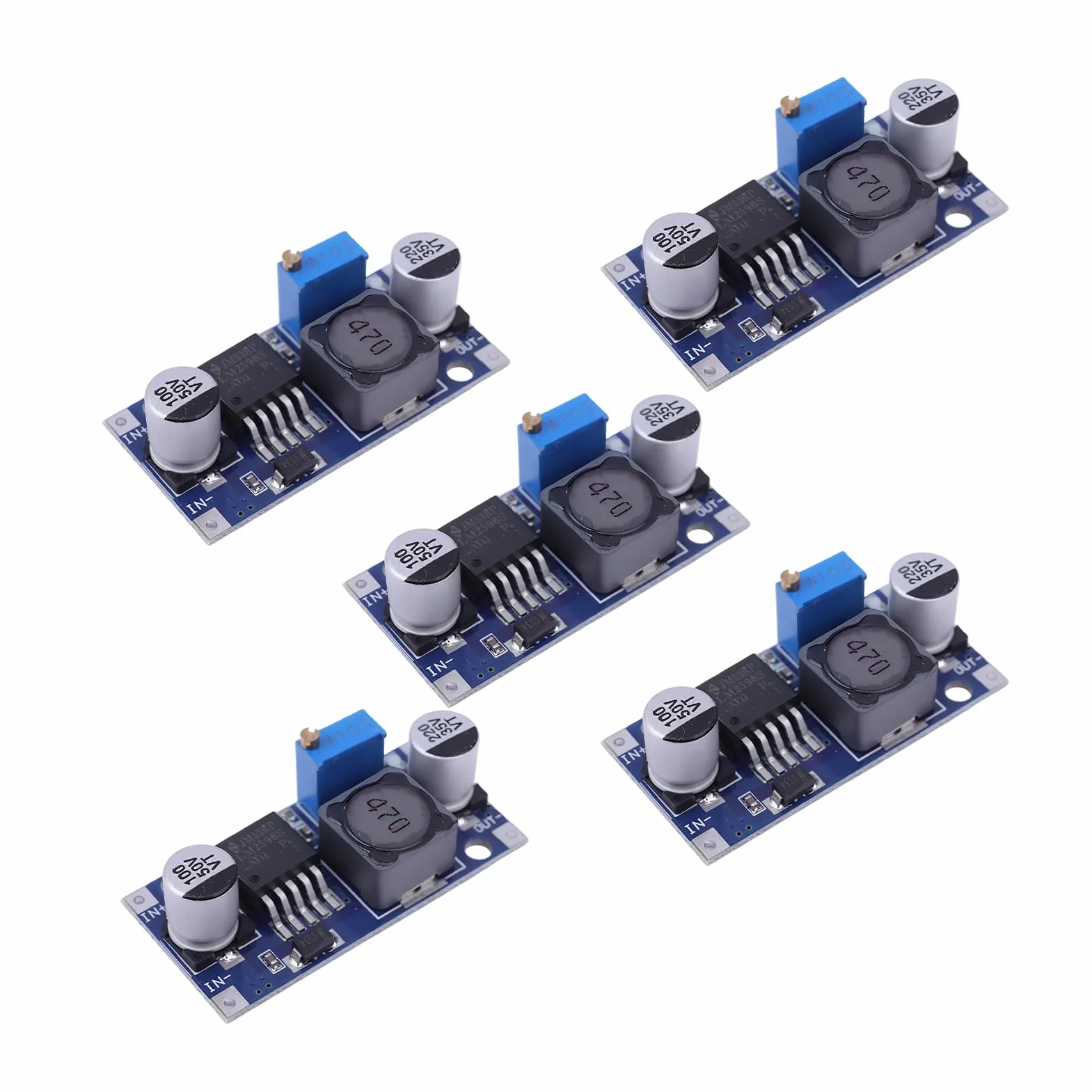 5 sztuk Konwerter DC-DC Regulowana obniżenie napięcia, wejście 3,2 V do 40 V, wyjście 1,25 V do 35 V, wydajny moduł regulatora napięcia, zasilacz krokowy lm2596 dc dc konwerter buck