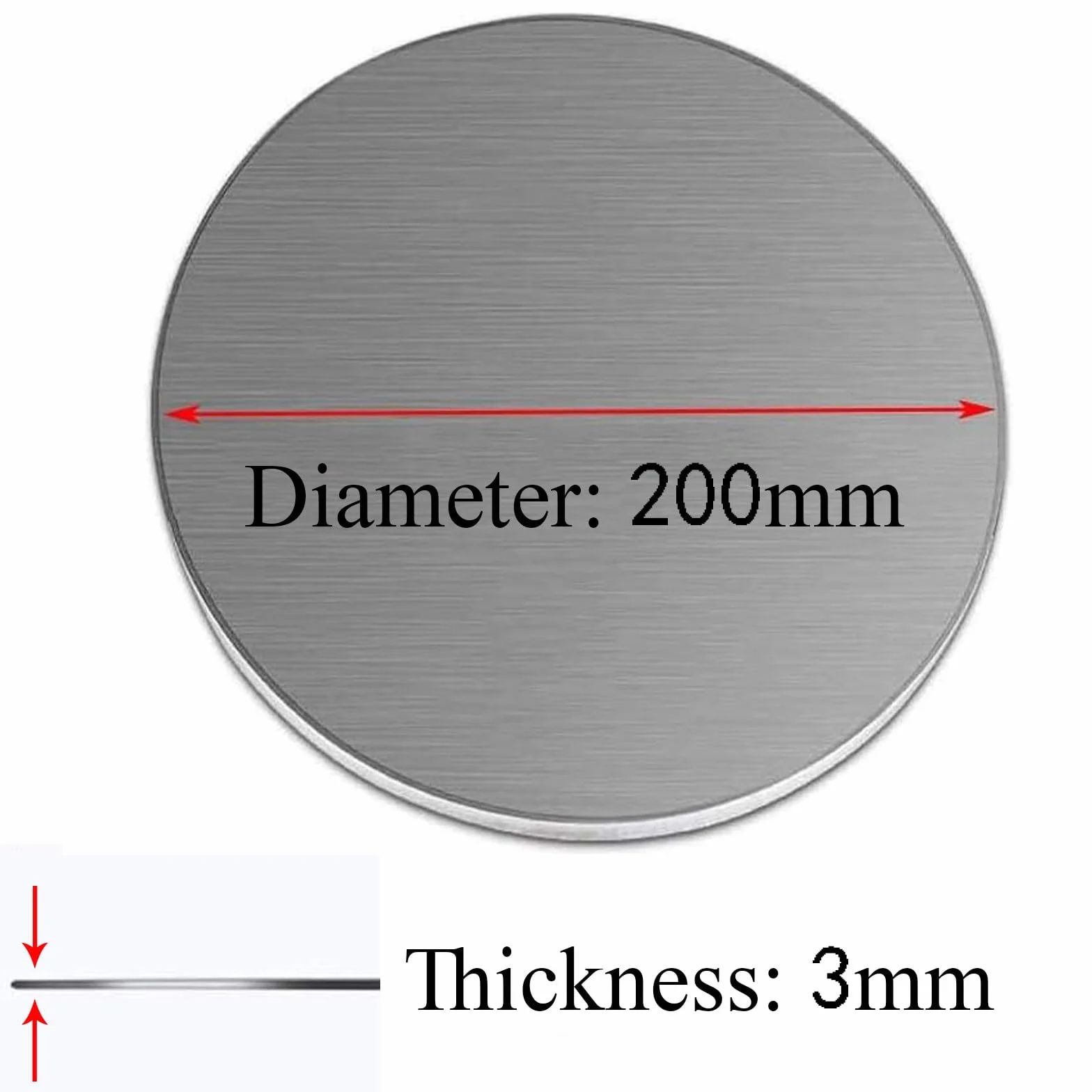 Lekkie okrągłe tarcze aluminiowe 6061 grubość 3 mm średnica 200 mm do spawania i rękodzieła