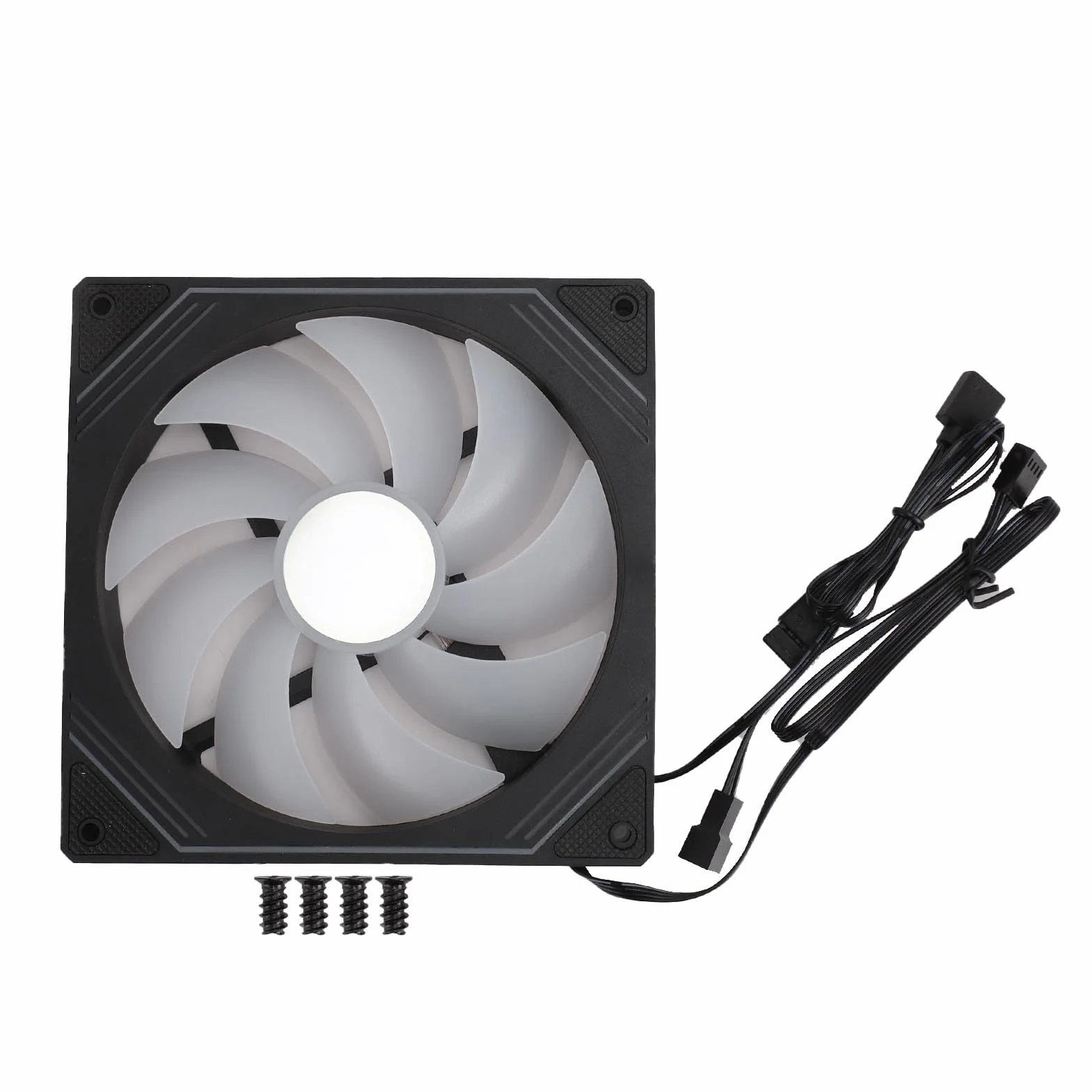 LICAEVEY 140 Mm Argb Wentylator Obudowy PC - Wysokie Chłodzenie Ciśnieniowe Statyczne z Synchronizowanym Oświetleniem, Cichy Wentylator Podwozia 140x140x25 Mm dla Chłodnic (Zwykła czerń)