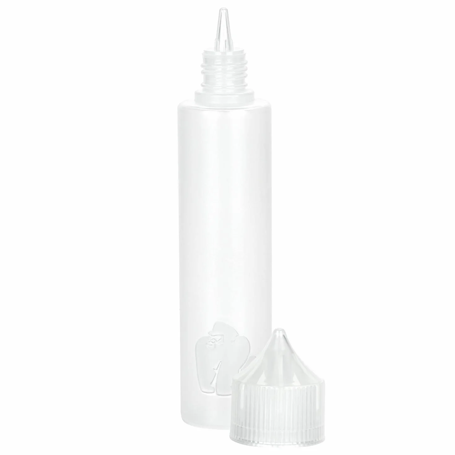 Chubby Gorilla LDPE plastikowe butelki 60 ml, wielokrotnego użytku, puste butelki na płyny, oleje i w opakowaniu 5 szt. (przezroczyste), Przezroczysty, 60ml