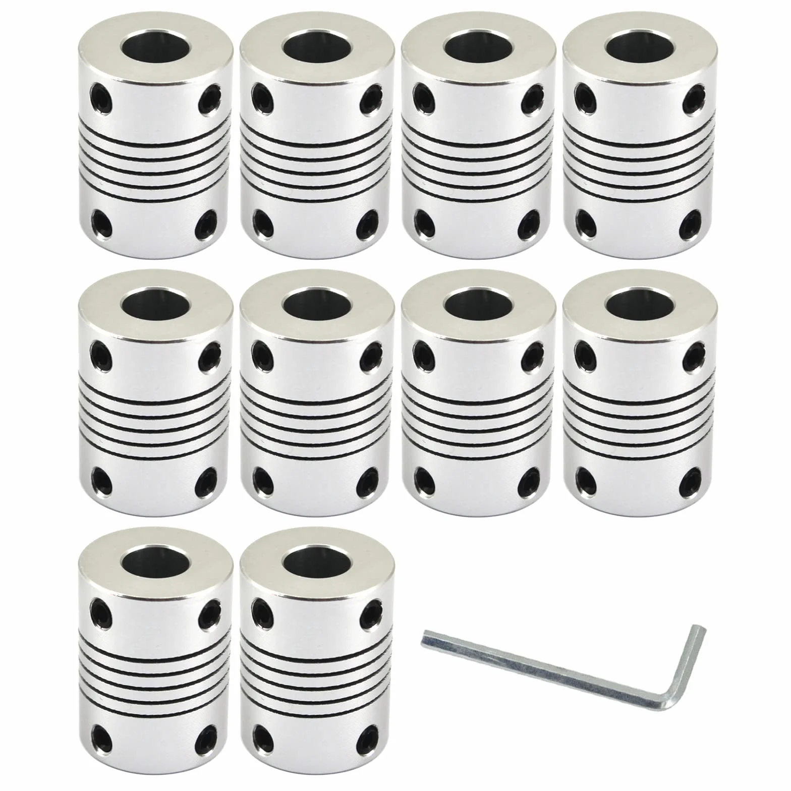 Elastyczne sprzęgło ze stopu aluminium 8 mm do 8 mm Elastyczne sprzęgło wału do drukarki 3D maszyny CNC (10 sztuk)