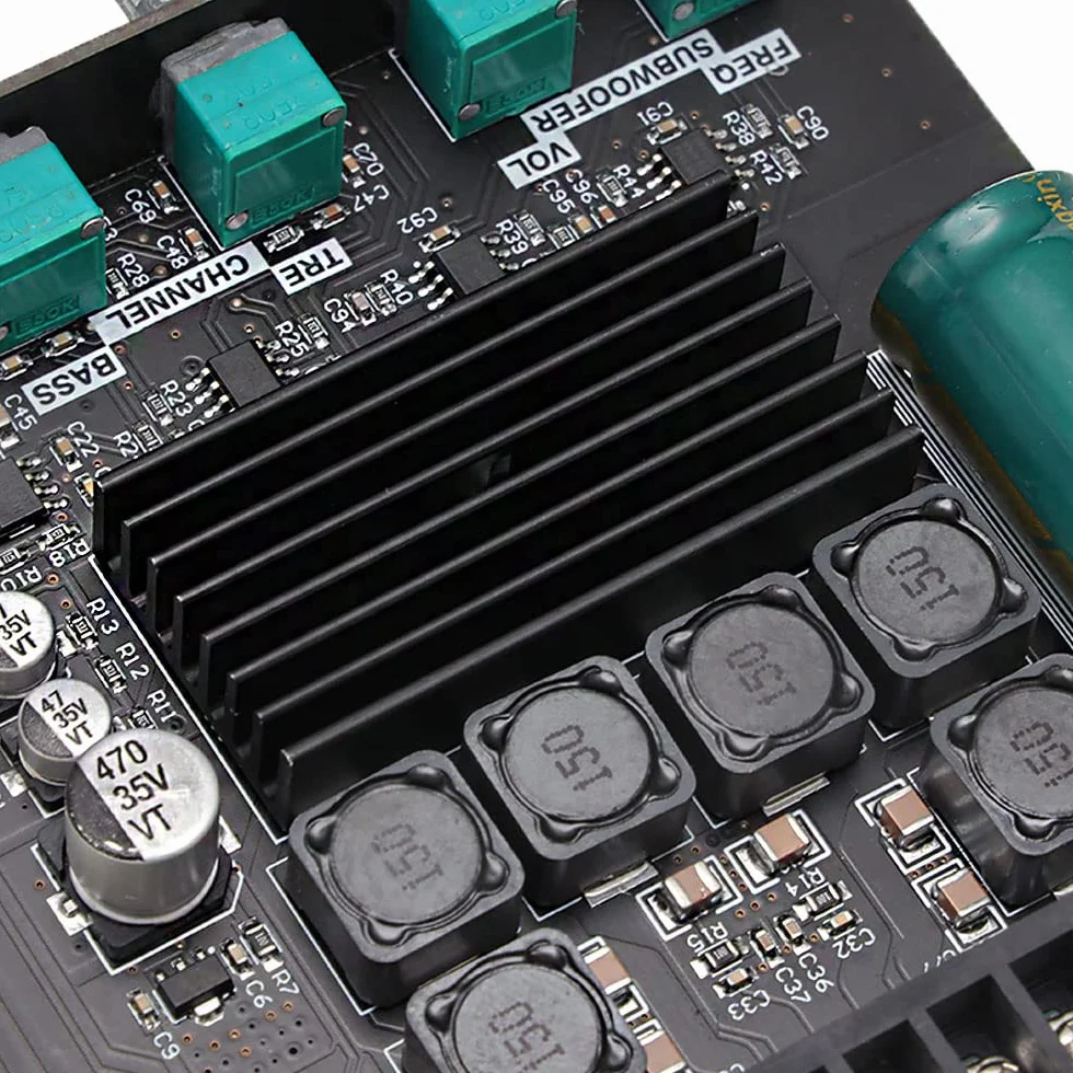 WANGCL 2.1-kanałowa płyta wzmacniacza subwoofera TPA3116 2x50W+100W Bluetooth AUX DC 12-24V