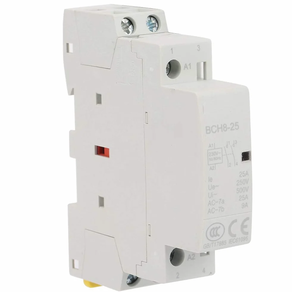 Haushaltss-AC stycznik modułowy 2P 2A 25A 220V / 230V ochrona modułowa, montaż 35-mm w szynie 50/60Hz ochrona automatyzacji, maksymalna częstotliwość włączania/wyłączania 30-krotna/h