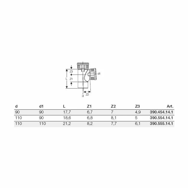 Geberit 390.555.14.1 Silent-PP GTEA Braga 87 stopni, szary