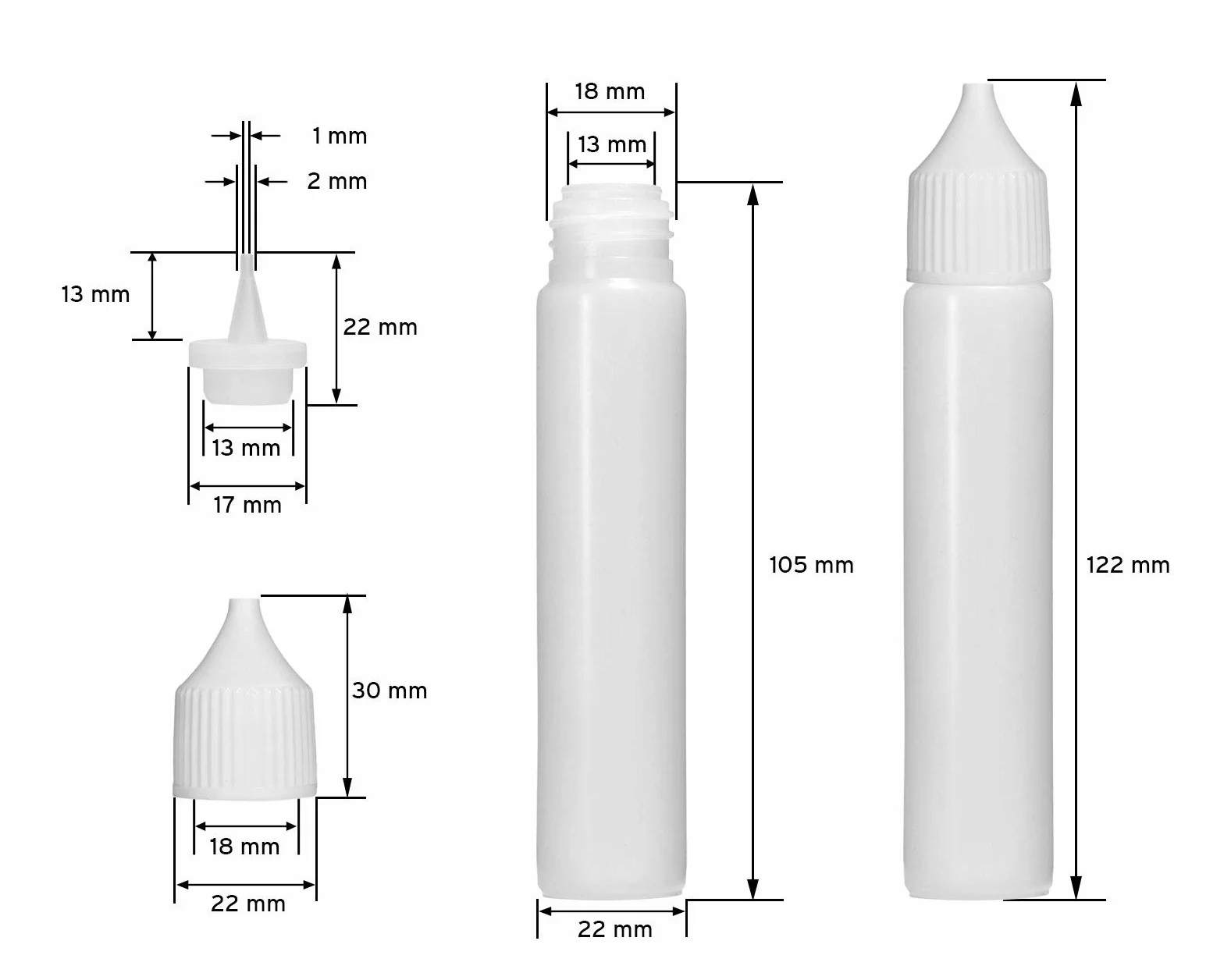 Butelki LDPE 30 ml z Dozownikiem do E-liquidów