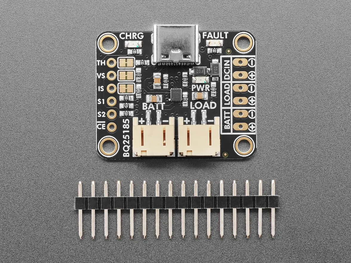 Adafruit bq25185 USB/DC/Solar Litowo-jonowy/Polimerowy Moduł Ładowania, 6091