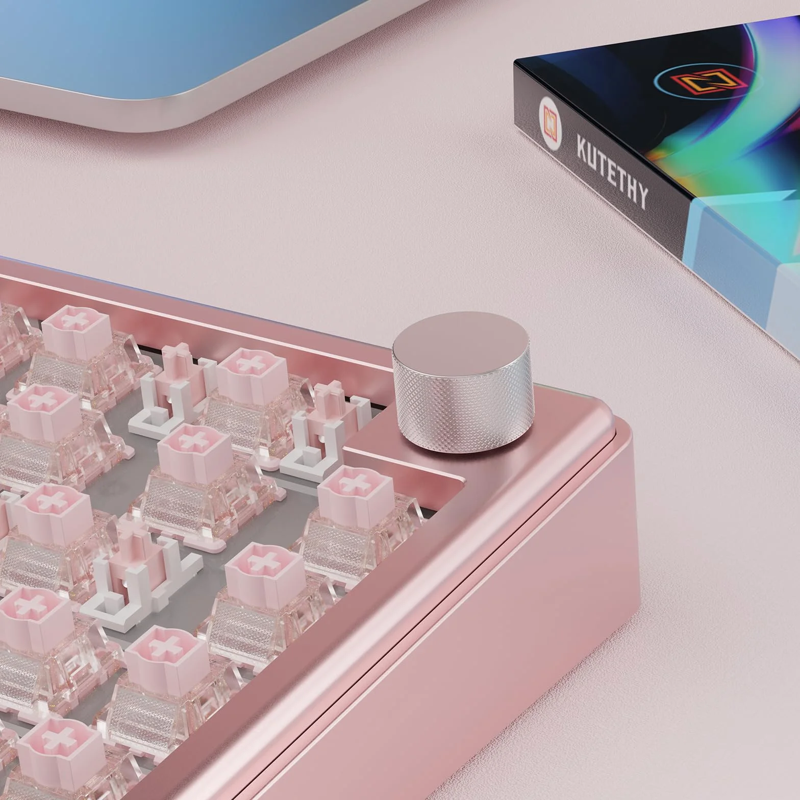 Pink Magnetic Keyboard Switches, Linear Factory Pre-lubed Freely Setting Pre-Travel Switches for Gaming Keyboard (36 szt.)