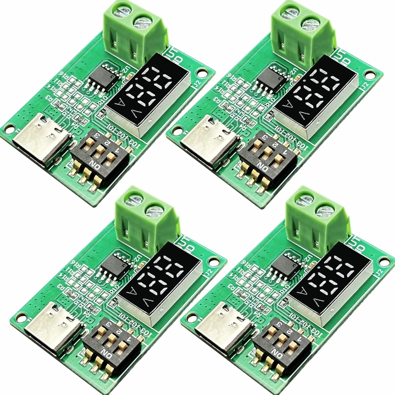 InnoMaker 4 Sztuki Type-C QC AFC PD2.0 PD3.0 do DC Detektor Wyzwalania Szybkiego Ładowania Przetwornica Zasilacza do Notebooka USB-PD z Diody LED Wsparcie Stałe Napięcie Wyjściowe 5V/9V/12V/15V/20V
