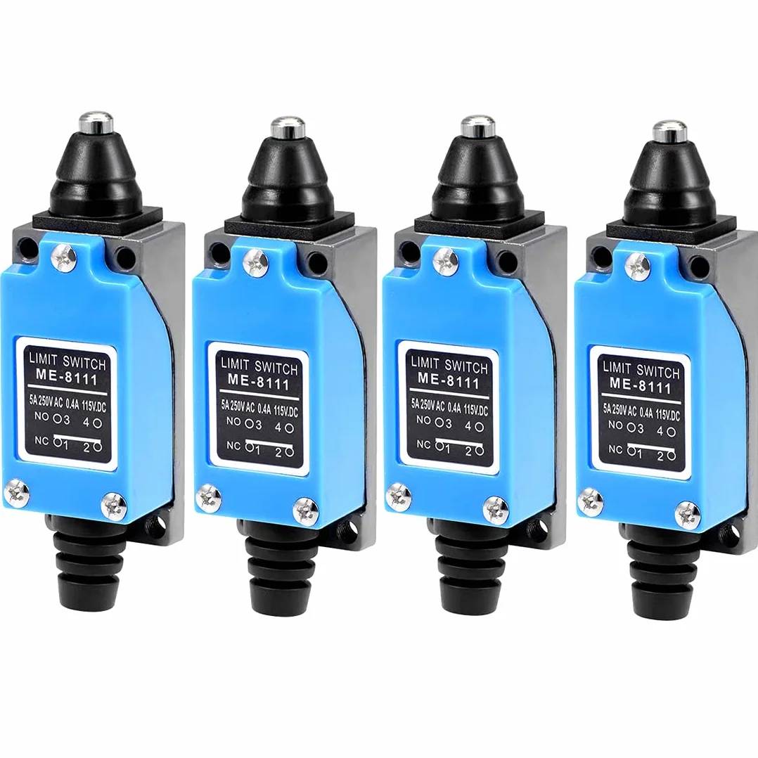 GUUZI 4 sztuk Tłok Wyłącznik Krańcowy 1NC 1NO ME-8111 Tłok Chwilowy Wyłącznik Krańcowy do Młyna CNC Drukarka 3D Przełącznik Drzwi 0~250V/5A