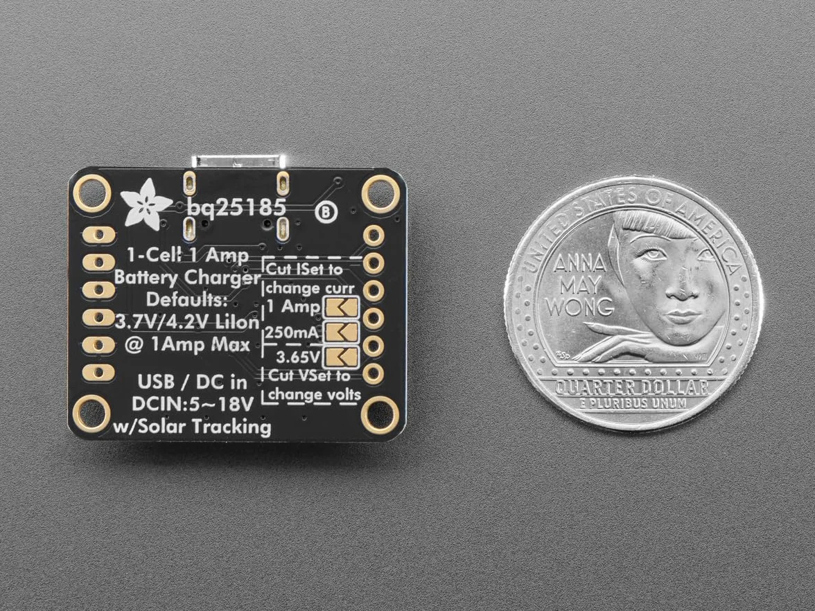 Adafruit bq25185 USB/DC/Solar Litowo-jonowy/Polimerowy Moduł Ładowania, 6091