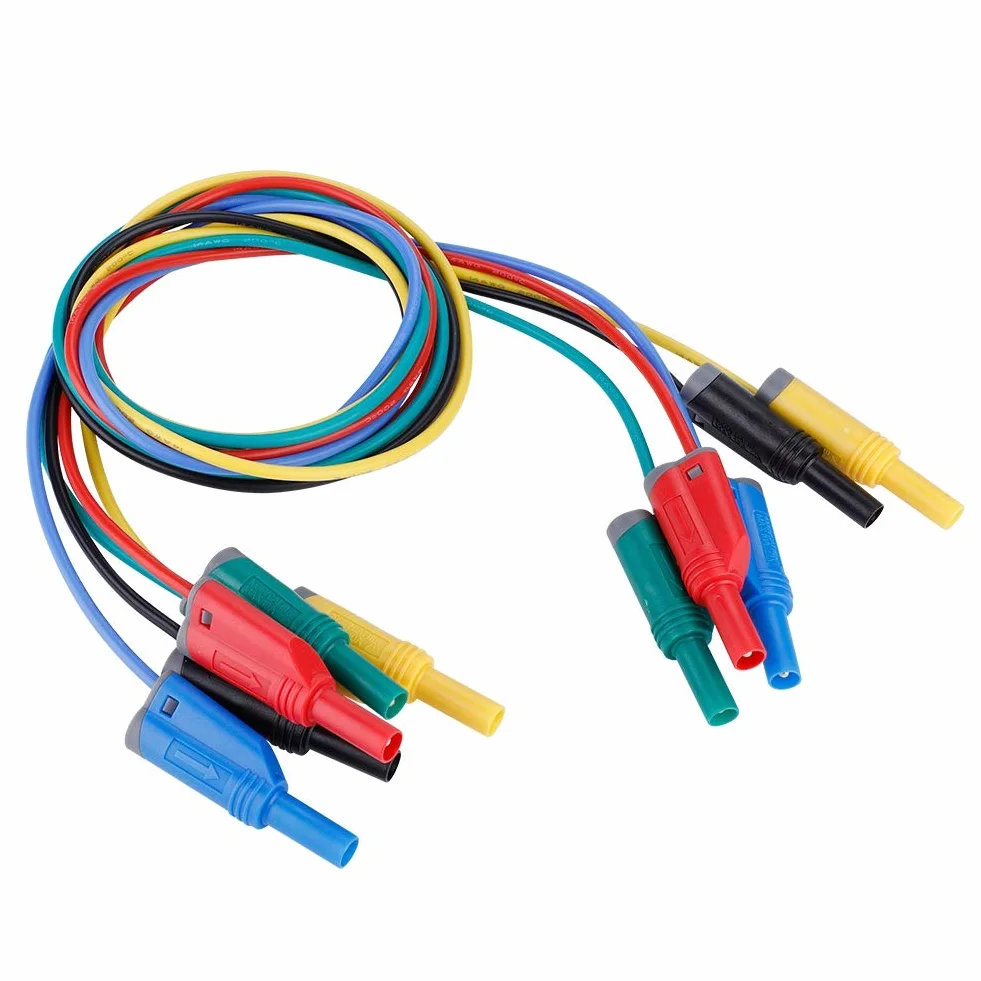 Wtyk bananowy 4mm 14AWG przewód pomiarowy silikonowy do multimetru 5 sztuk
