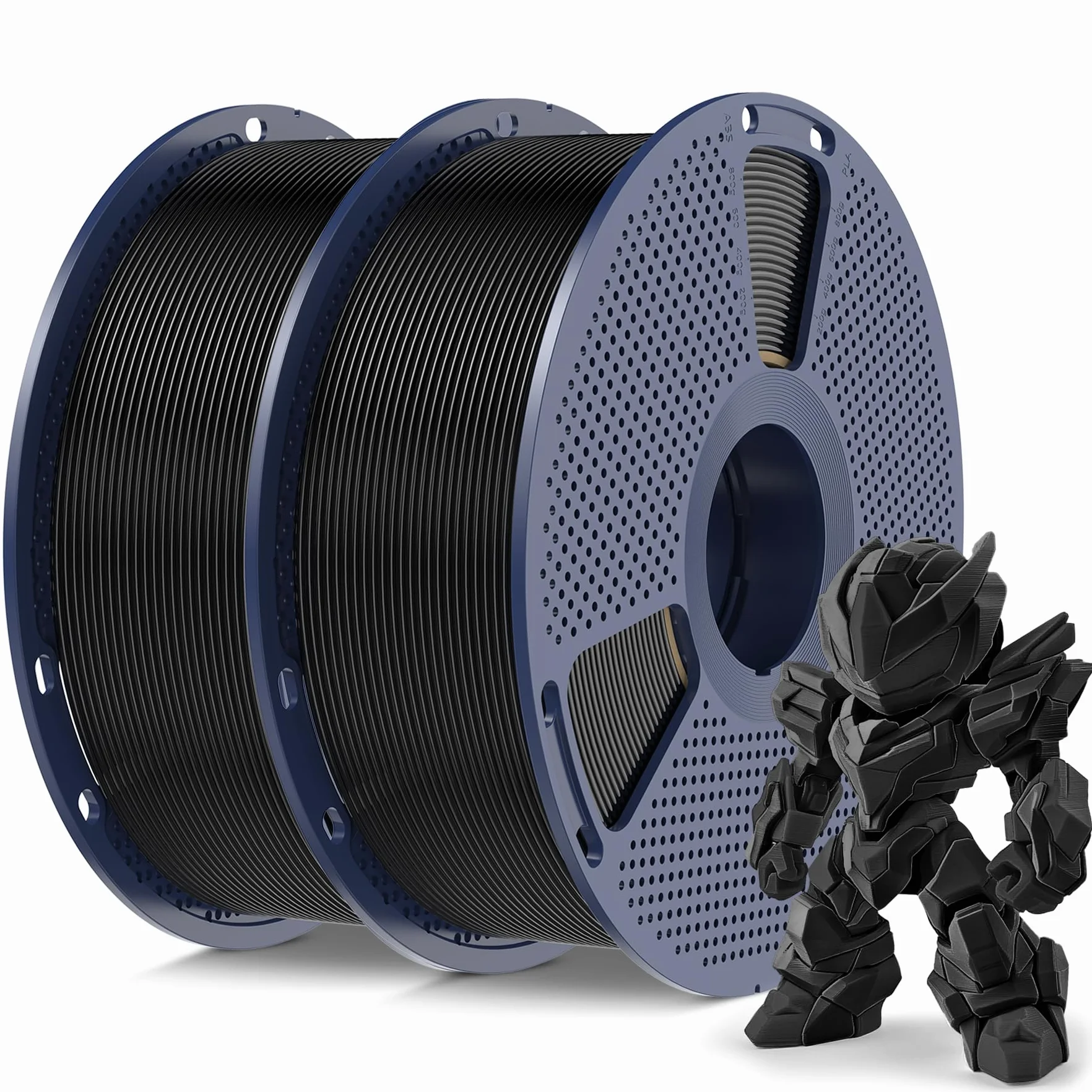 SUNLU High Speed PLA Meta Filament, 2kg Filamentu PLA do Drukarki 3D, 1,75 mm, Twardszy, Starannie Nawinięty Filament 3D, łącznie 2 kg, 1 kg na Szpulę, Opakowanie 2 szt, Czarny+Czarny