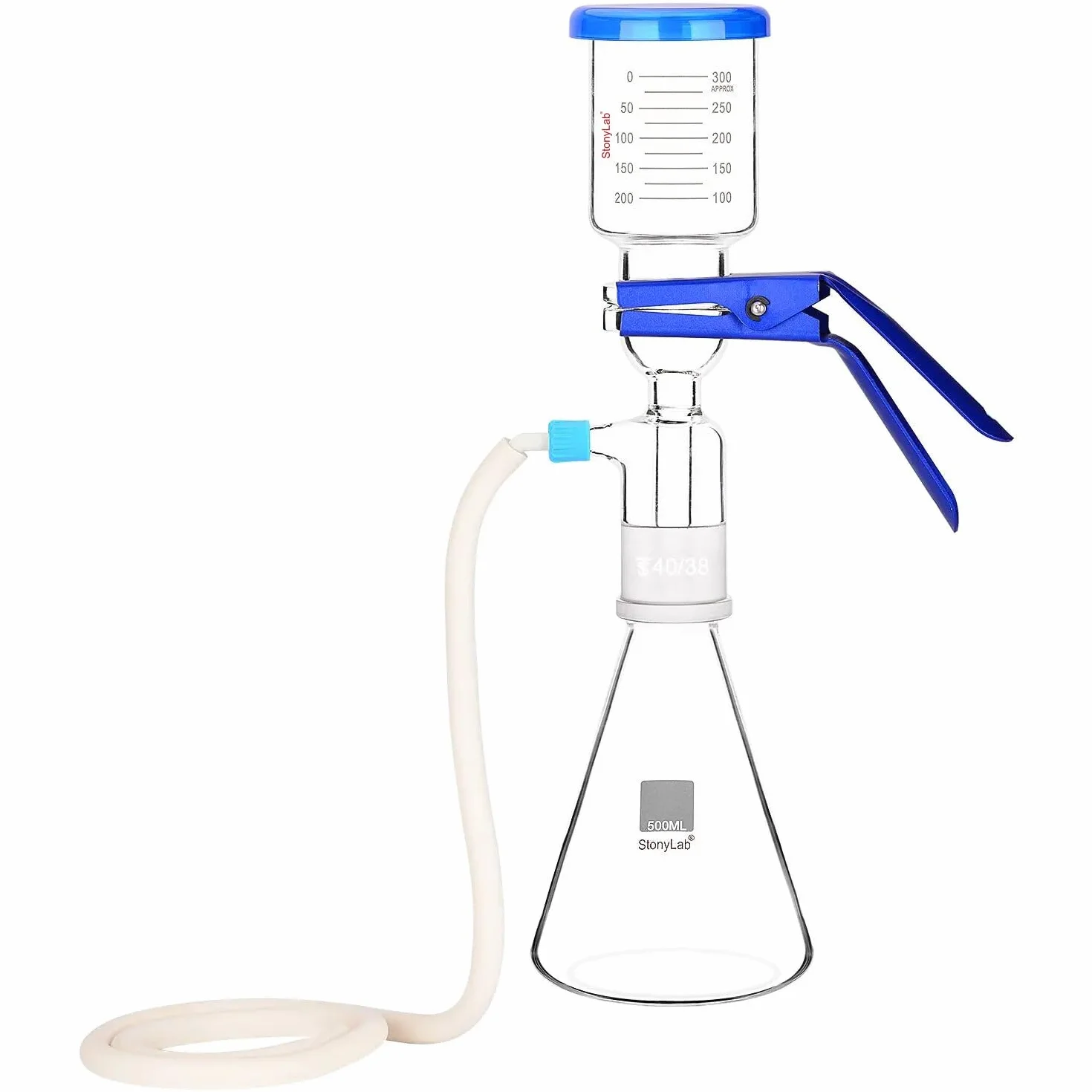 stonylab Urządzenie do filtracji szkła, szkło borokrzemowe, zestaw filtrów próżniowych z kolbą filtrującą o pojemności 500 ml i lejkiem pomiarowym 300 ml