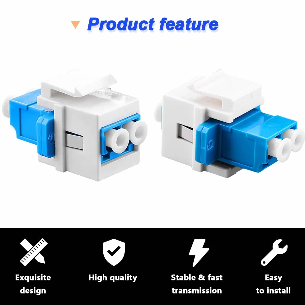 Duplex LC to LC F/F Coupler Keystone Jack, LC UPC Singlemode & Multimode Fiber Optic Adapter do paneli Patch Keystone i płyt ściennych, z pustymi gniazdami Keystone Jack Inserts, Screwdriver