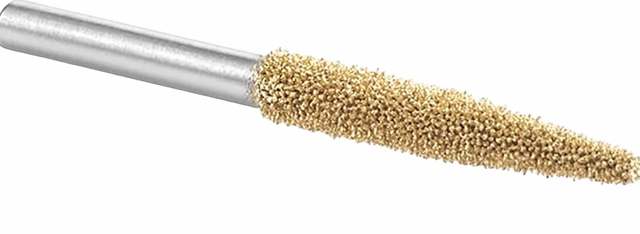 Kutzall Oryginalny stożkowy zadzior obrotowy, wał 1/8 cala, węglik wolframu, średnica głowicy 1/8" x 7/8" (3,1 mm x 22,2 mm)