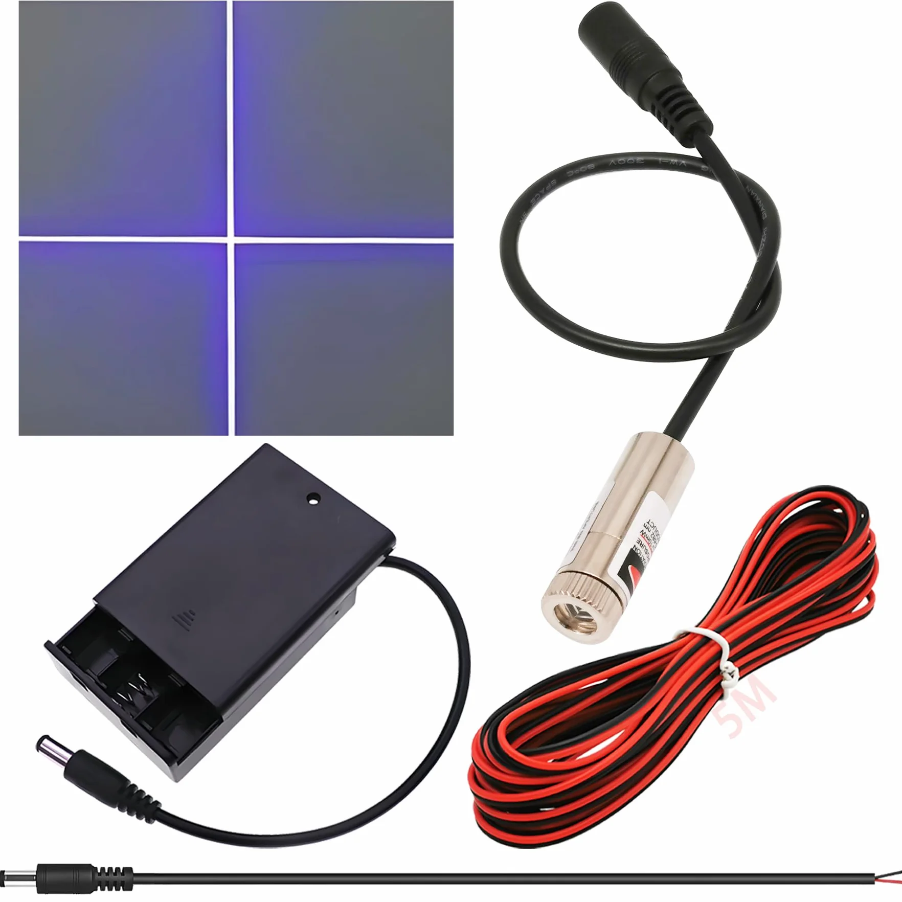 CTRICALVER Kit módulo láser industrial 405 nm 3-5V conector DC 2,1 mm cruz morada