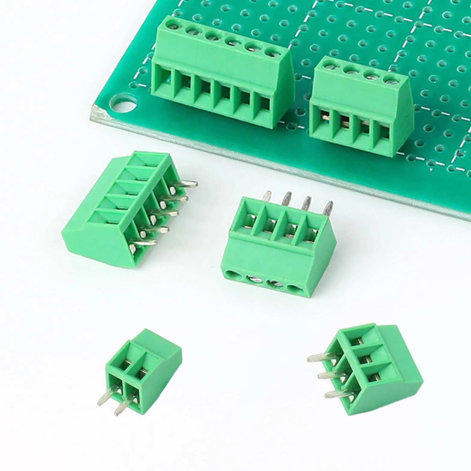 60 sztuk zacisków śrubowych PCB, 2,54 mm 0,1" Pitch PCB Mount Screw Terminal Block,2P 3P 4P Terminal 6A do kabli 26-18AWG