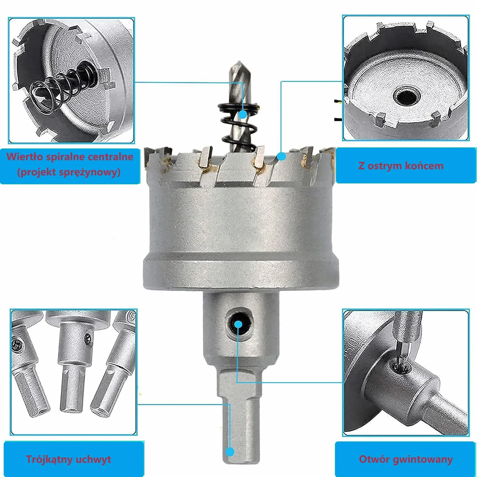 zestaw otwornic bimetal, rozmiar 22 mm/30 mm/35 mm/45 mm/50 mm/65 mm 6-częściowy zestaw, otwornica z węglików spiekanych, narzędzie do wiercenia, do wiertarek elektrycznych