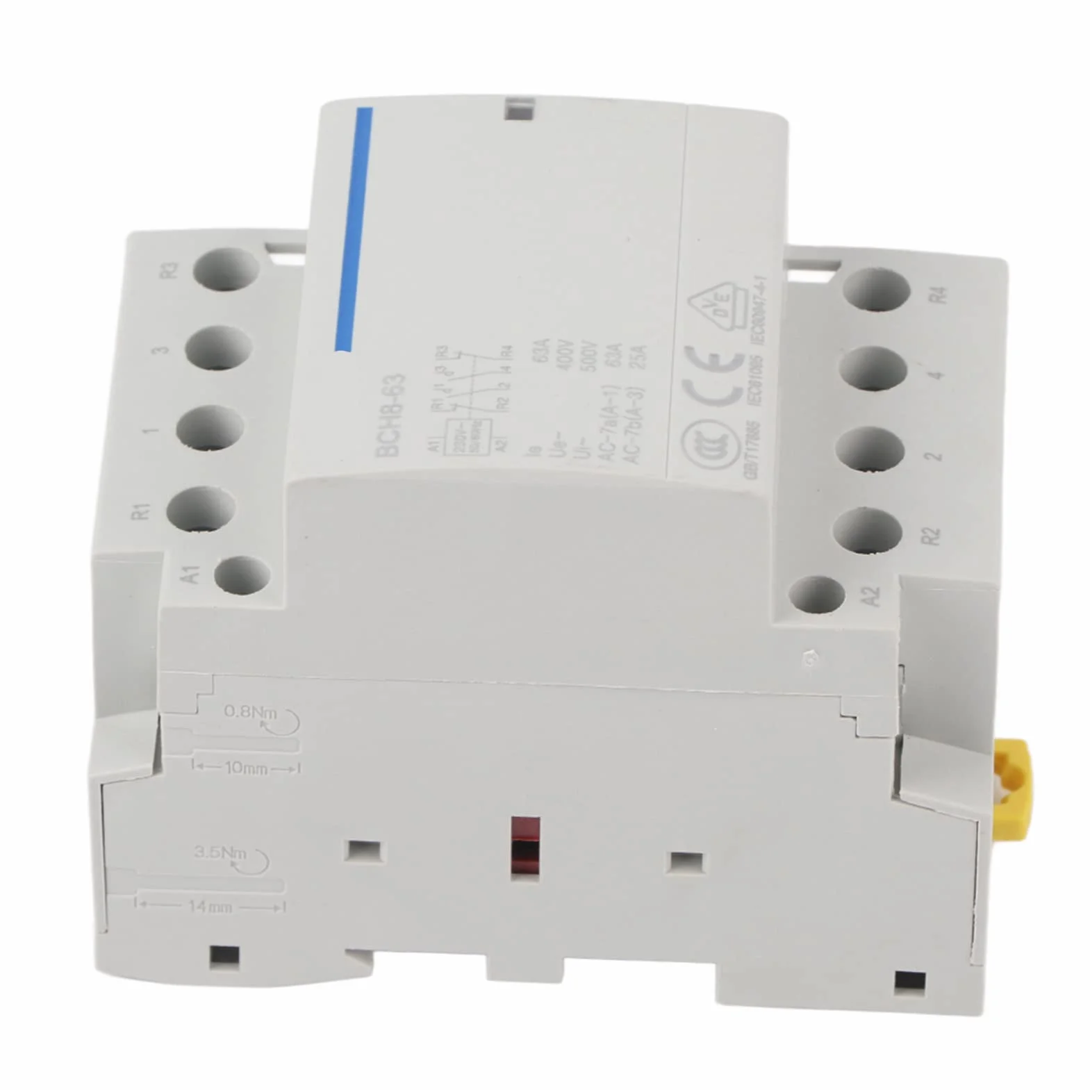 2P 63A 24V/230V 50/60Hz domowy stycznik AC, 2NO/2NC uniwersalne sterowanie obwodem, montaż na szynie DIN, energooszczędny, zamiennik silnika AC, 2-biegunowy (AC230V)