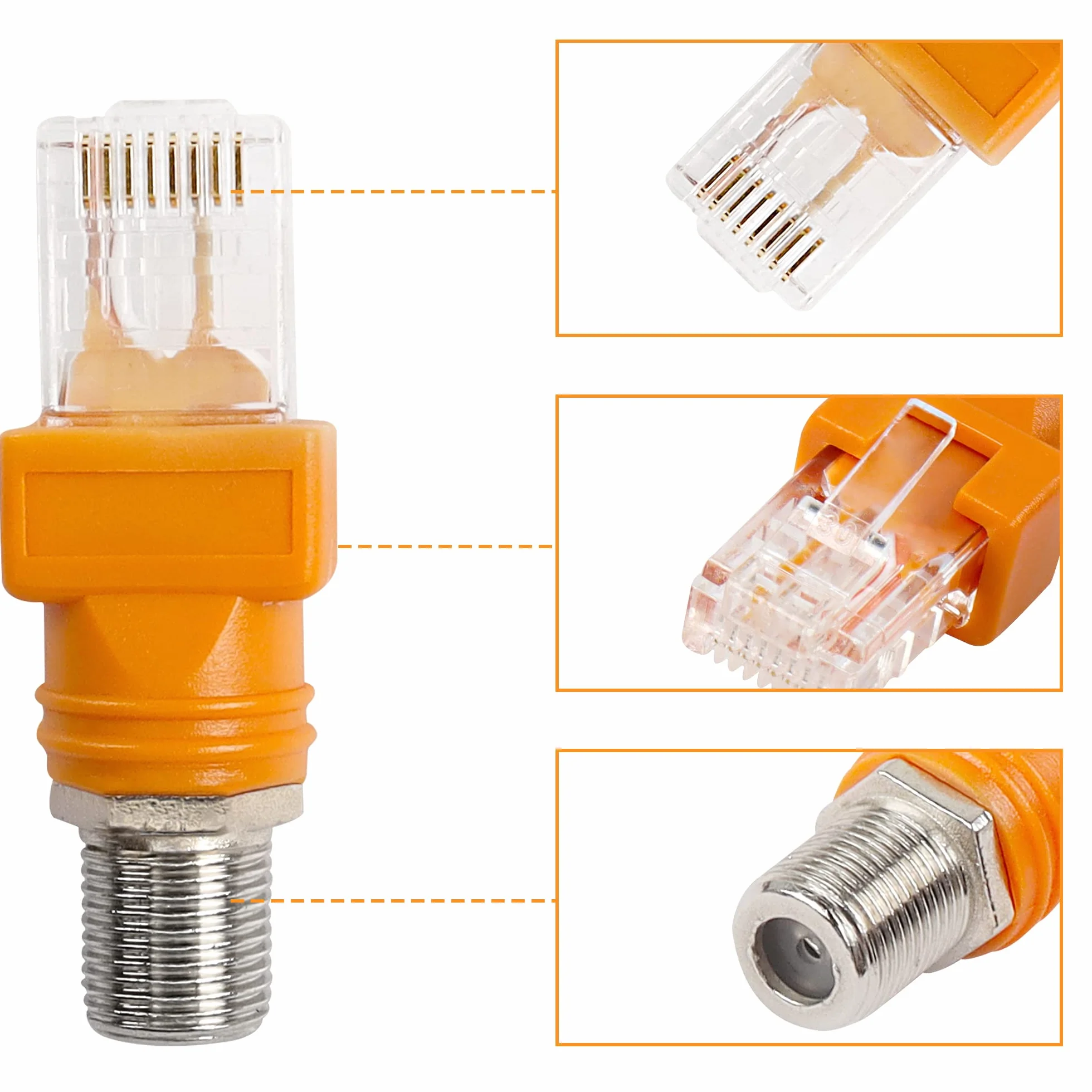 Konwerter RF na Ethernet, adapter koncentryczny żeński do męskie, złącze do testera linii (4 szt.)