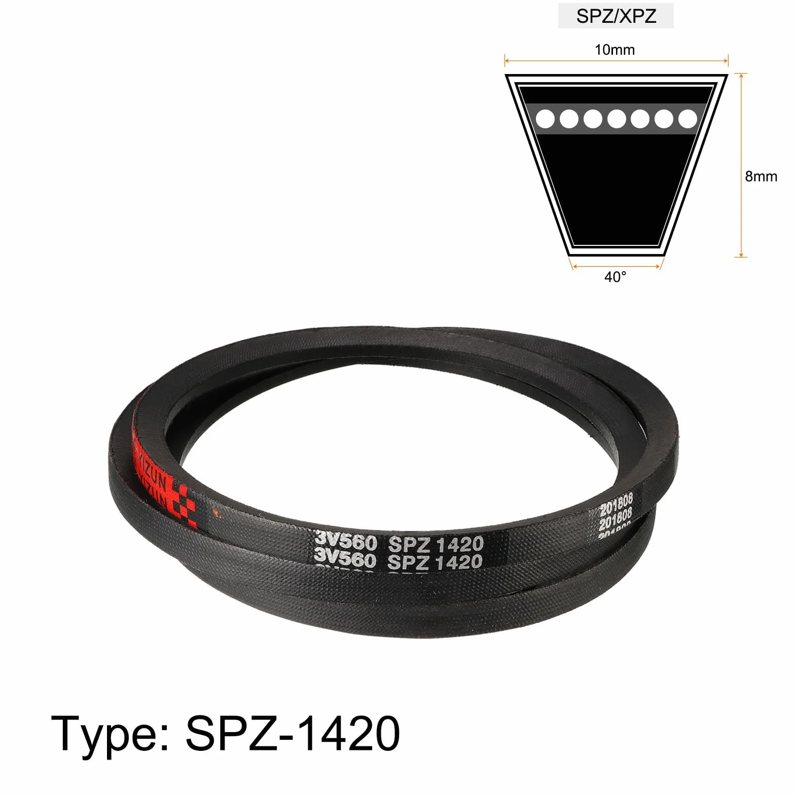 sourcing map SPZ1420 pasek klinowy rozrządu 1420 mm długość podziału 9 mm gumowy