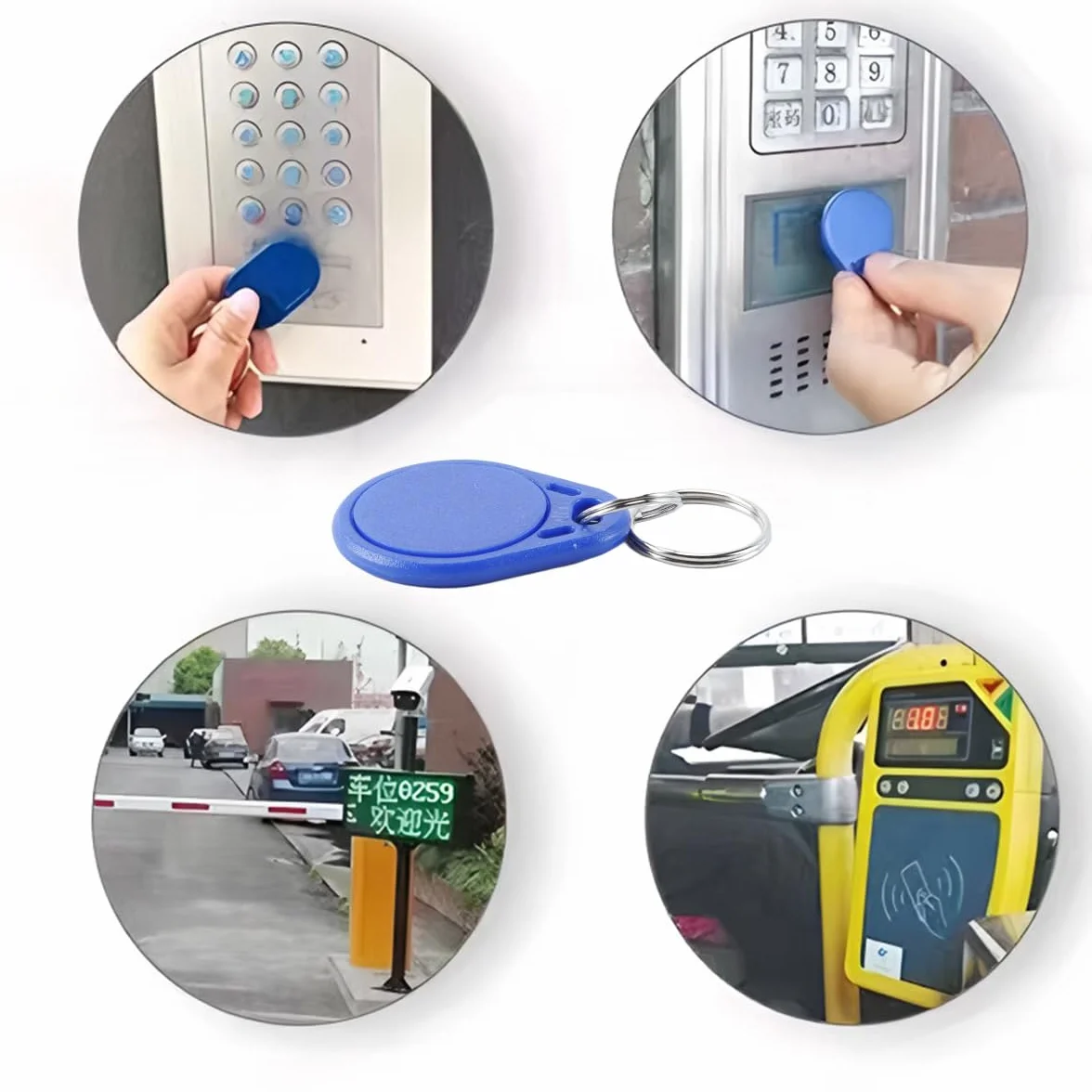 zalati 10 niebieskich breloków RFID NFC z wymiennym identyfikatorem UID 13,56 MHz i możliwością wielokrotnego zapisu – token kontroli dostępu do kopiowania/klonowania kart
