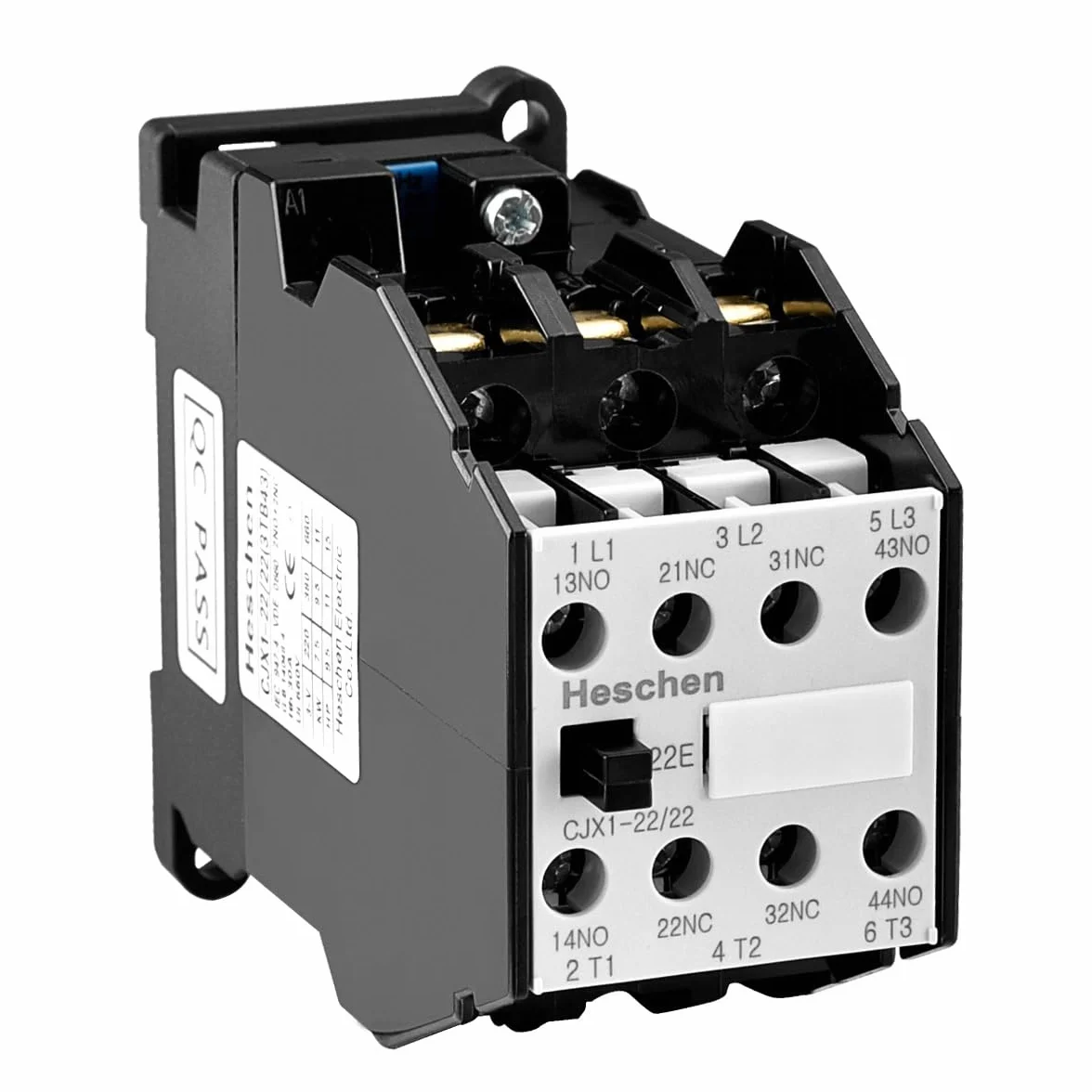 Heschen Stycznik AC, CJX1-22/22, cewka CA220V 50/60Hz, 3-biegunowy, 2NO+2NC, 380V 22A