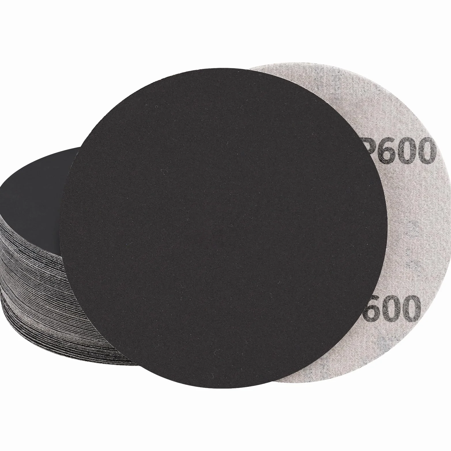 STEBRUAM 30 sztuk papieru ściernego, 150 mm, rzep, bez otworów, suche, mokre, krążki szlifierskie, ziarnistość 600, do samochodu i metalu