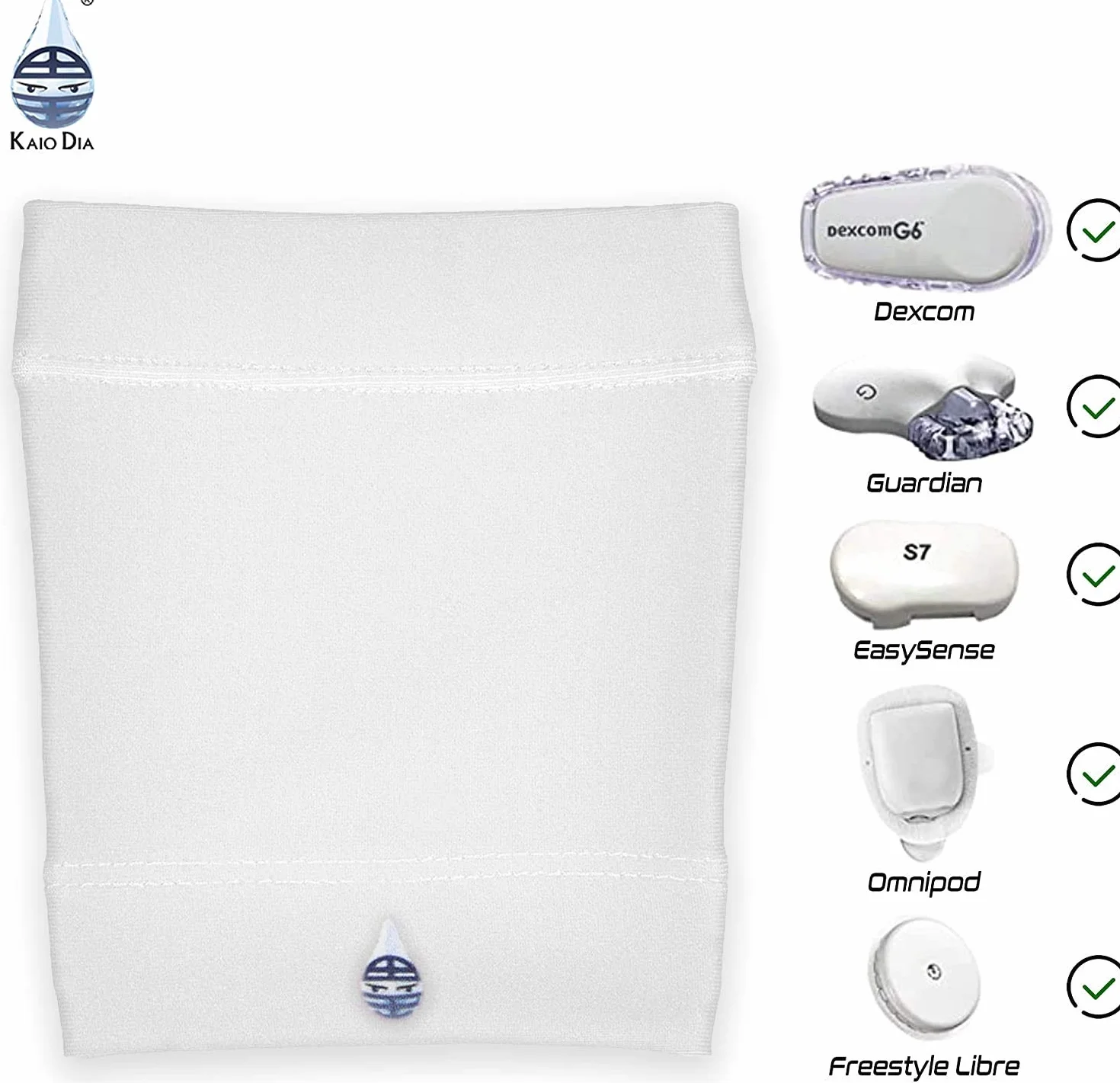 Dia-Band Mankiet Ochronny do Sensora Glukozy Freestyle Libre, Medtronic, Dexcom, Omnipod - Opaska dla Diabetyków (S 25-28 cm)