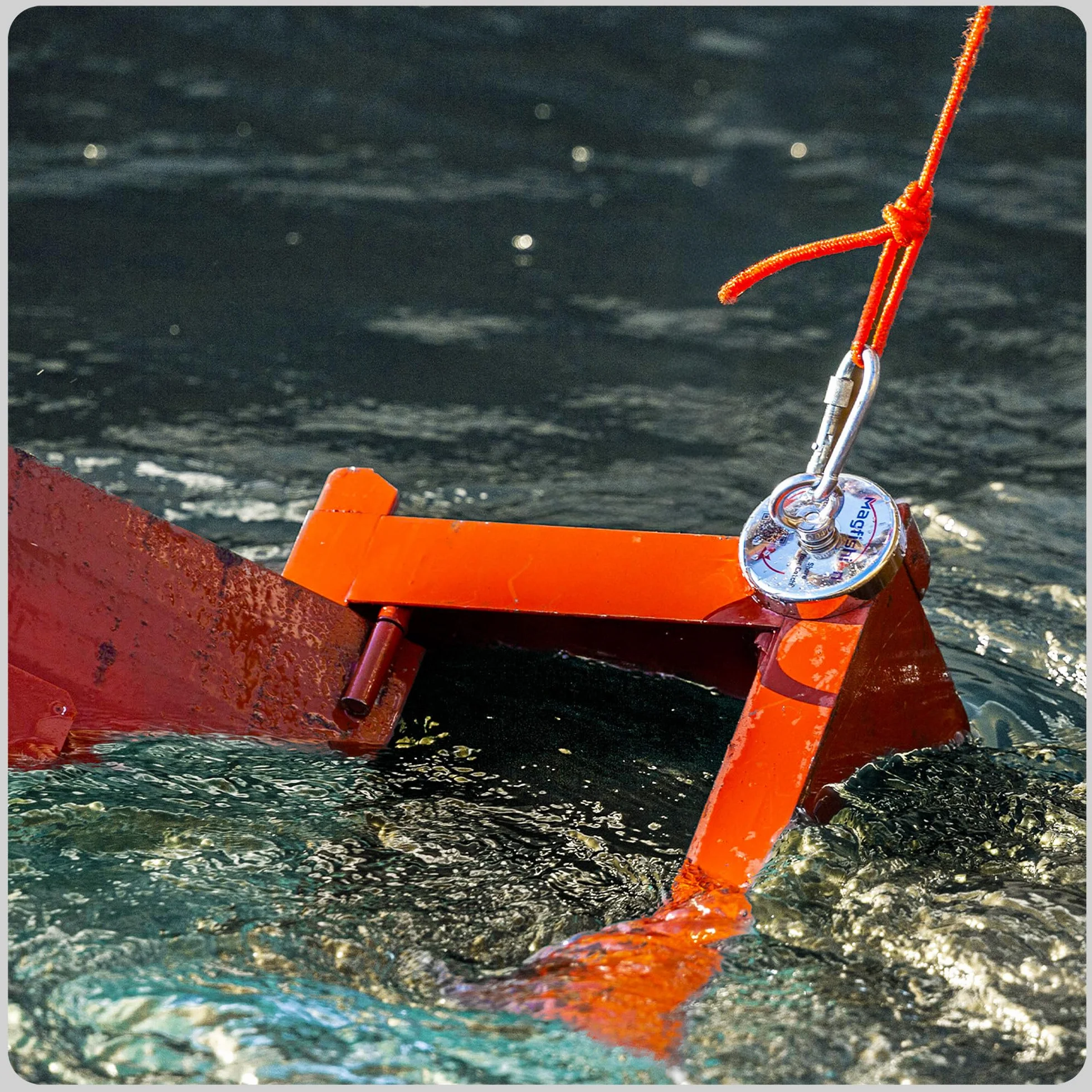 MAGFISHION Zestaw do Magnetycznego Wędkarstwa - Siła Przyciągania 160KG - Ø60mm - Magnes Neodymowy - Idealny do Magnetycznego Wędkarstwa - Z Ciemnopomarańczową Liną (20M) & Rękawice - Magnes Ryba