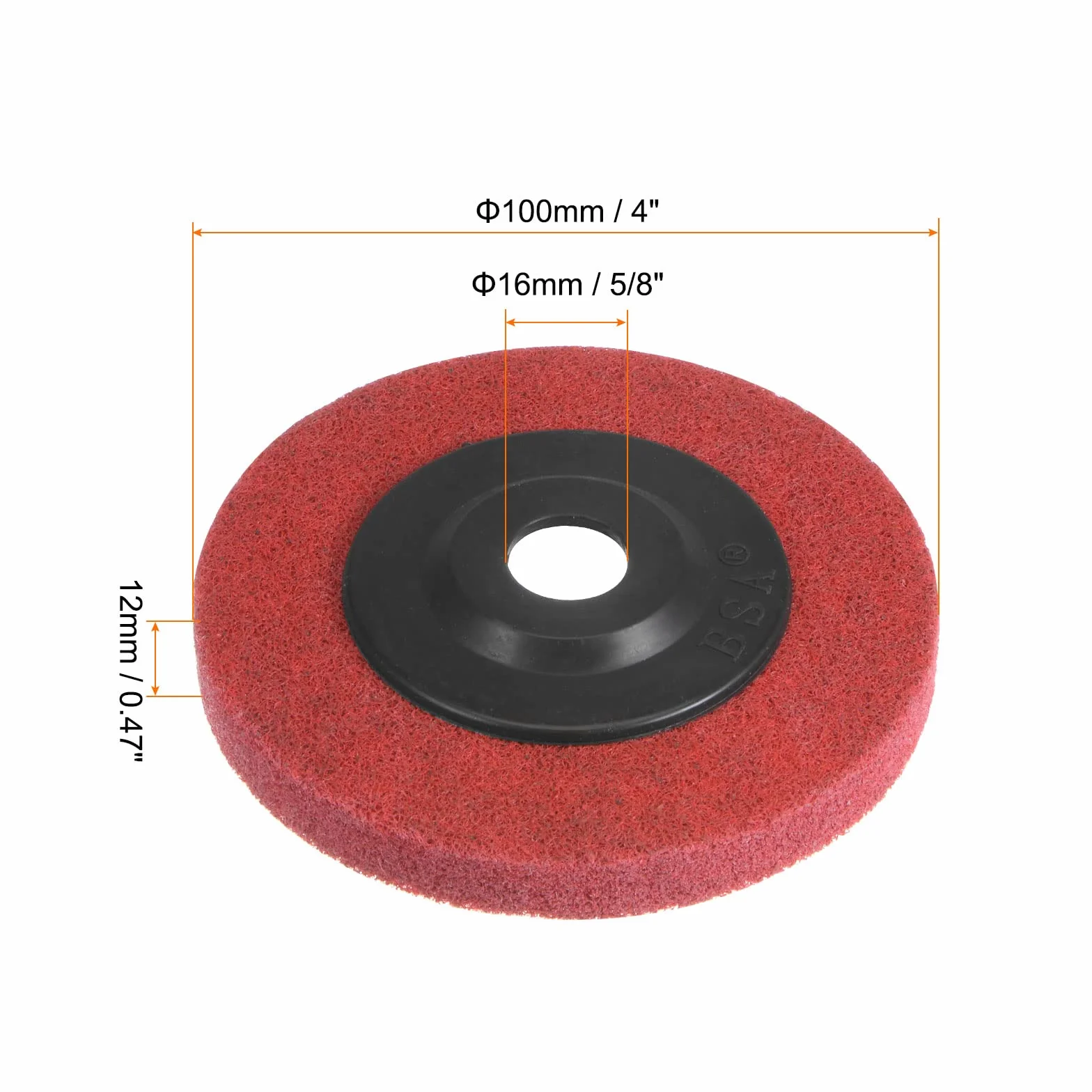 QUARKZMAN Koło polerskie z włókna nylonowego 4" x 5/8" tarcze szlifierskie do szlifierek kątowych 240 ziarnistość 9P włóknina tarcza szlifierska ściernica polerska koło do szlifierki kątowej czerwone