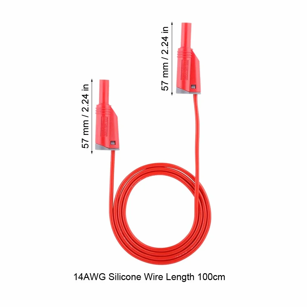 Wtyk bananowy 4mm 14AWG przewód pomiarowy silikonowy do multimetru 5 sztuk