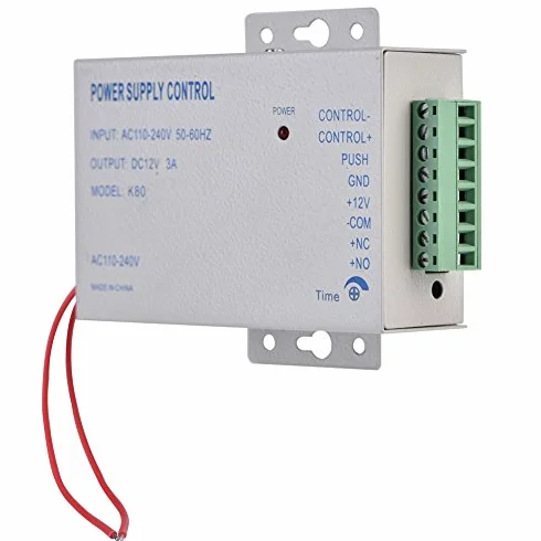Zasilacz dostępu do drzwi, wejście AC110 V-240 V, wyjście DC 12 V, 3 A, 30 W, kontroler zasilania do systemu kontroli dostępu do drzwi