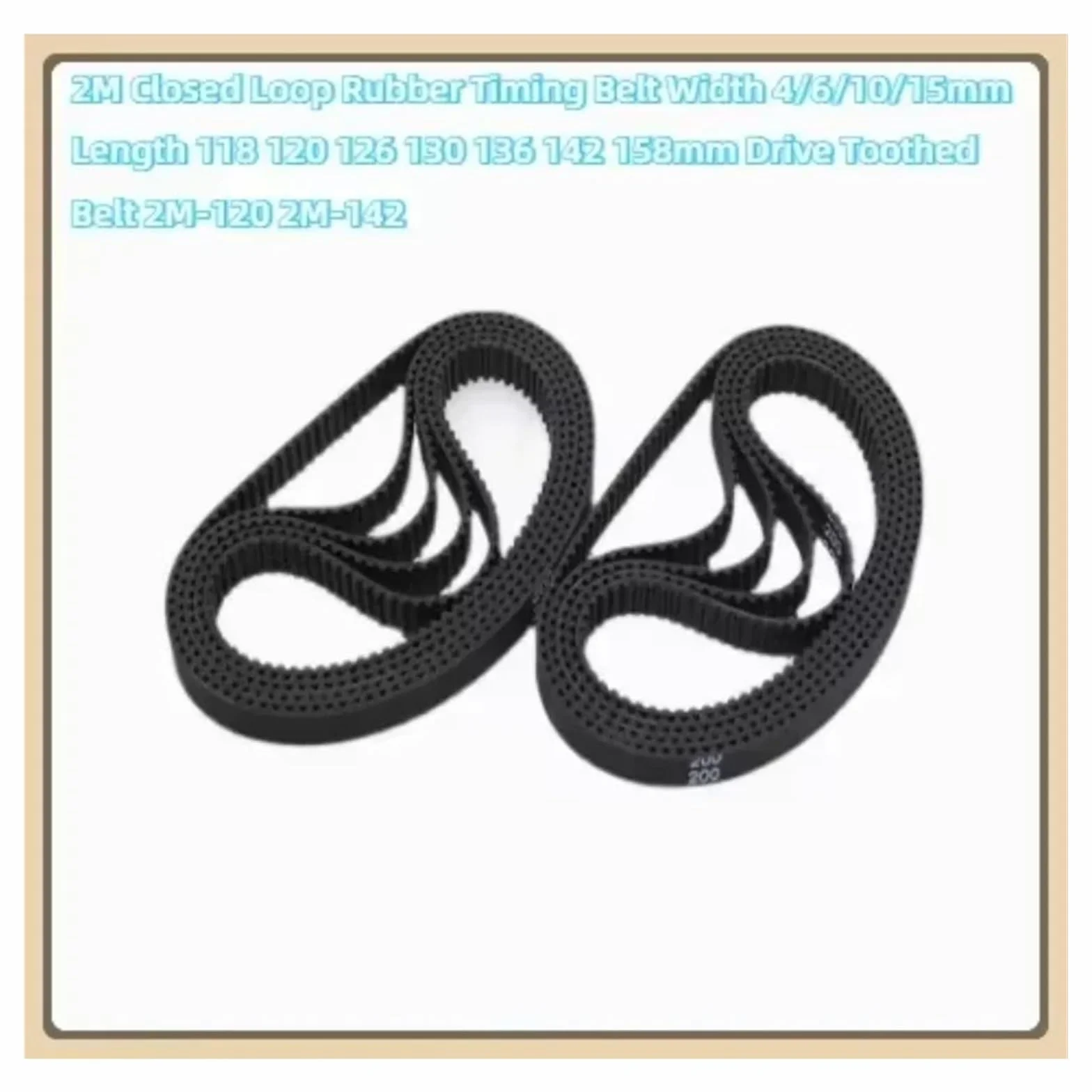 2M Closed Loop Rubber Timing Belt Length 118mm-168mm(2M-168mm,1PC_6MM)