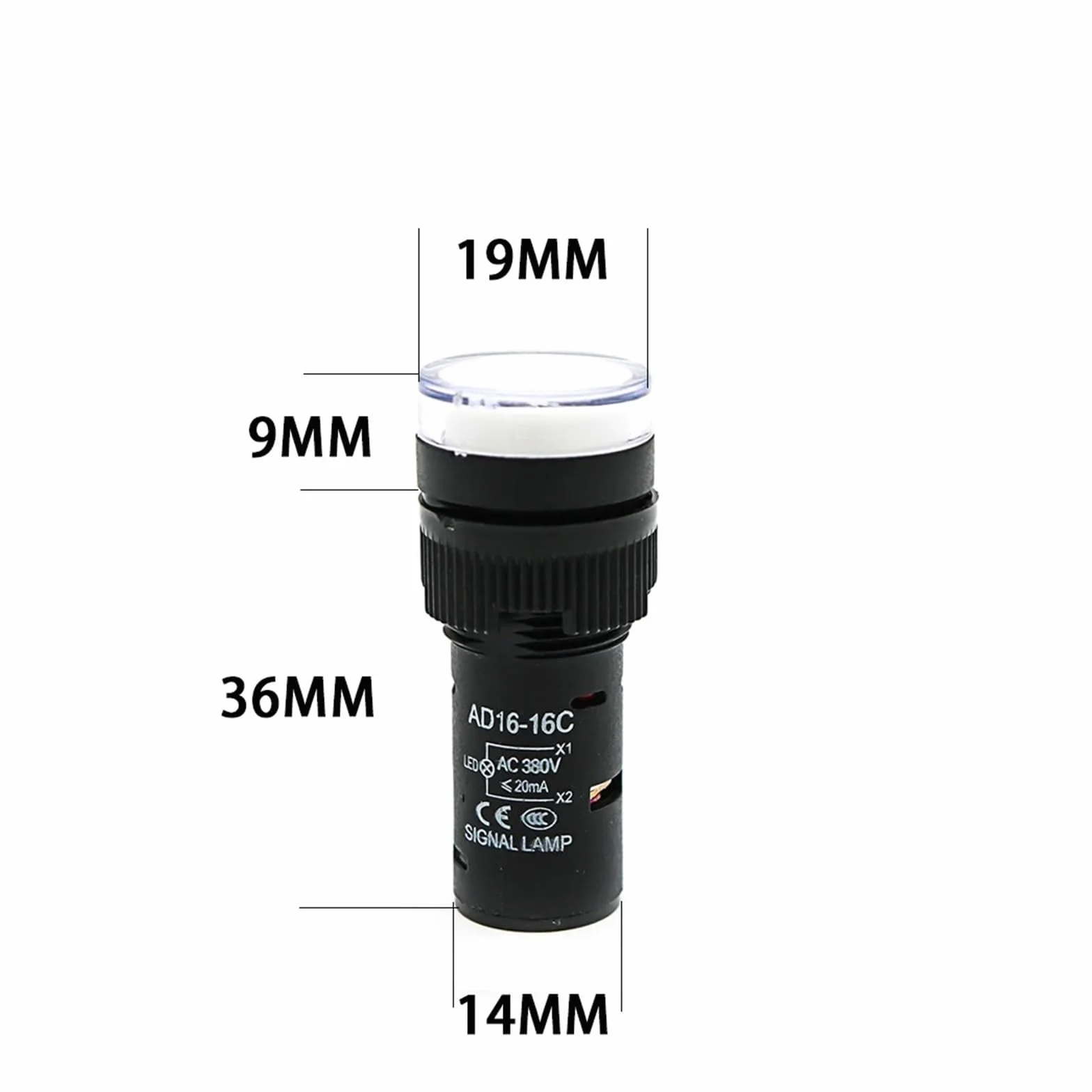 Lampka LED 16mm do montażu panelowego sygnał pilota 12V 24V 110V 220V 380V Zielony