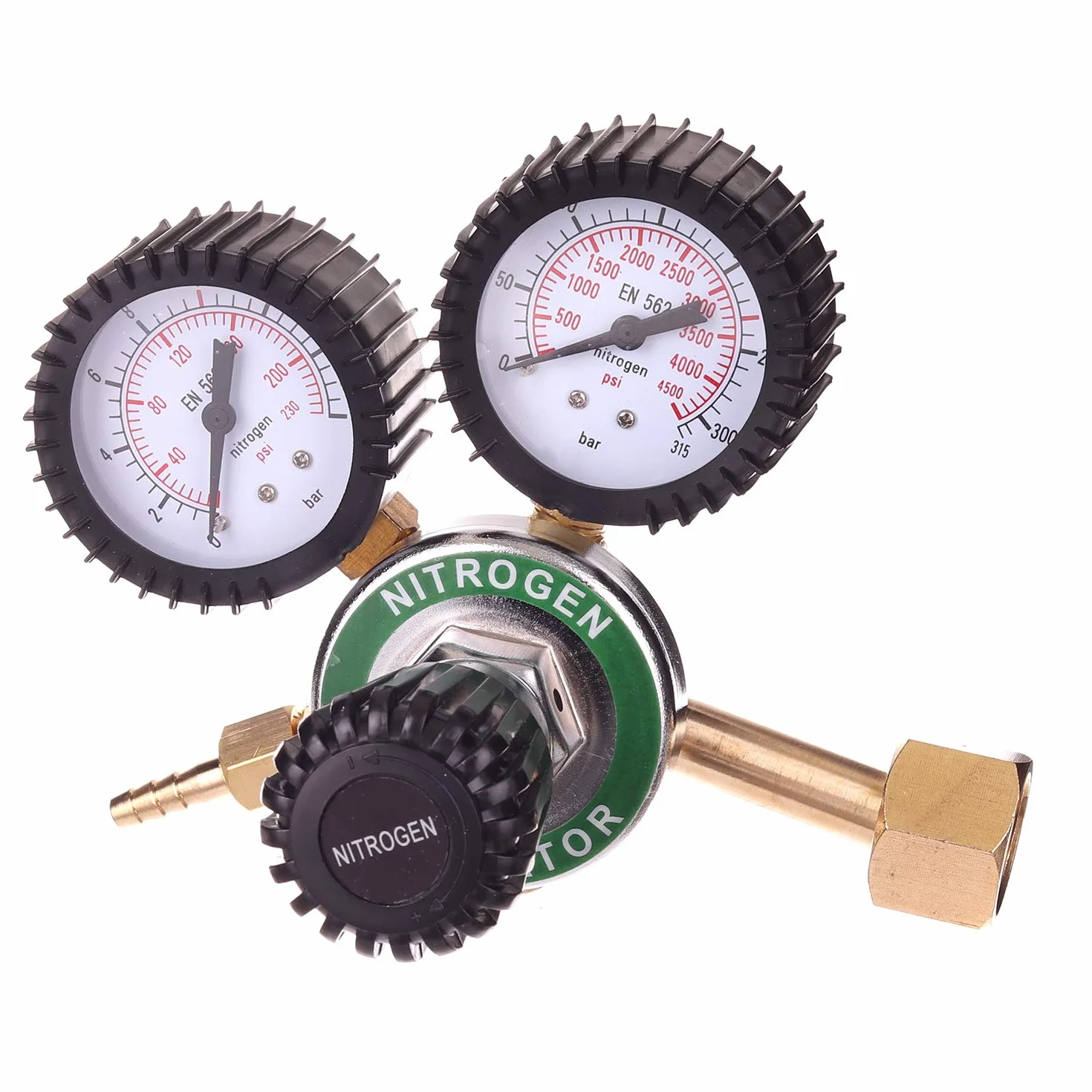 TECHNIC Reduktor Ciśnienia Powietrza do Regulatora Gazu Azotowego Odpowiedni Do Spawania Mig Mag Tig, 2 Manometry, Zawór Bezpieczeństwa Max. Przepływ 30 m3/h, Ciśnienie Wlotowe 150 Bar