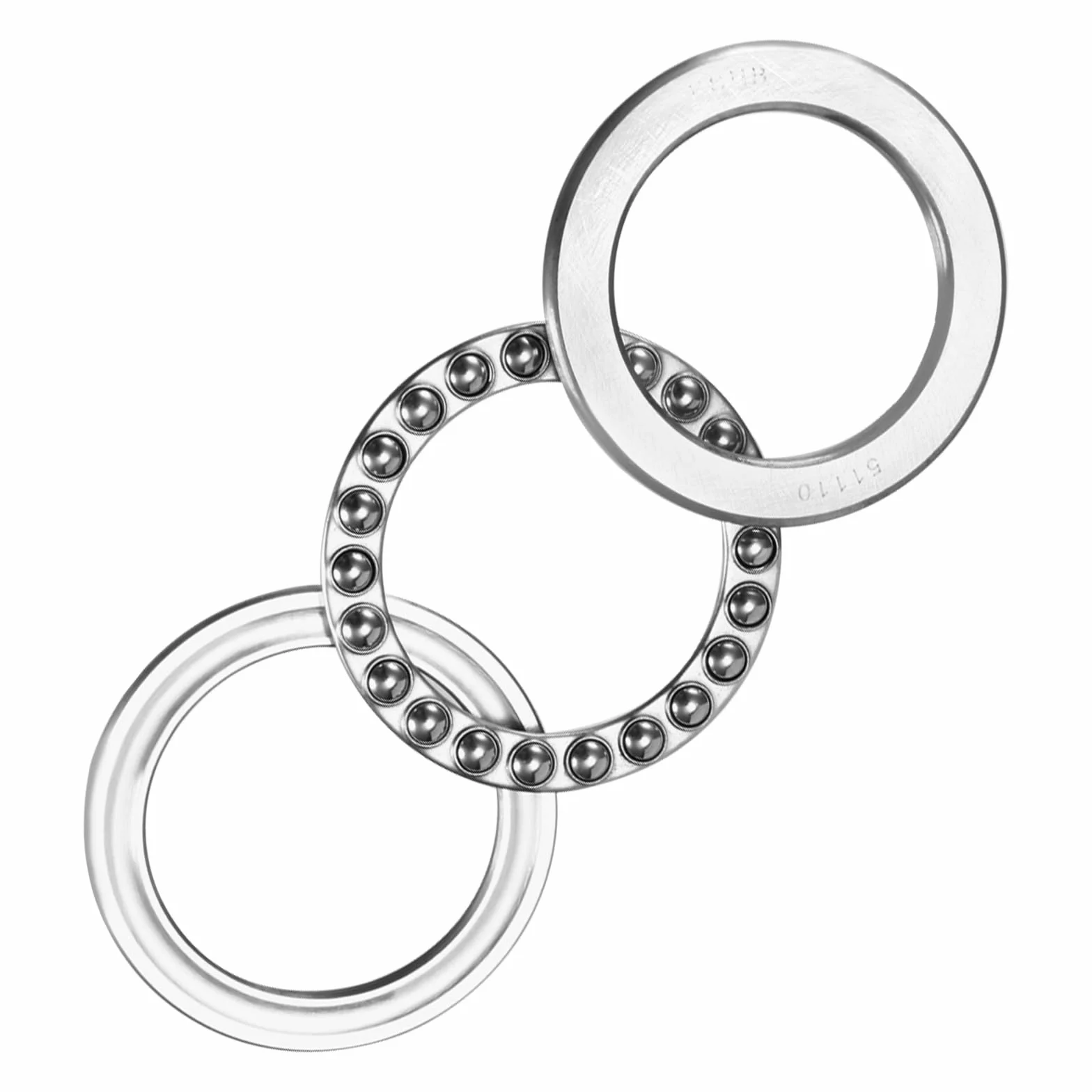 1 szt. Łożyska kulkowe wzdłużne 51110 - [50 mm średnica otworu x 70 mm średnica zewnętrzna x 14 mm] Pojedynczy rzędowy wałek do platformy obrotowej pieca, zastosowania obrotowe Montaż klatki