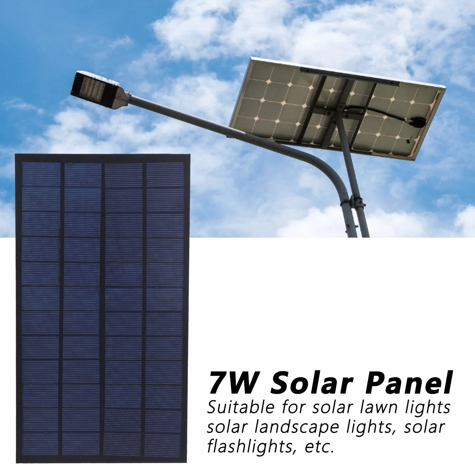 Panel słoneczny epoksydowy 12V 7W Ładowarka Panel słoneczny Moduł zasilania ogniwa do latarek ogrodowych
