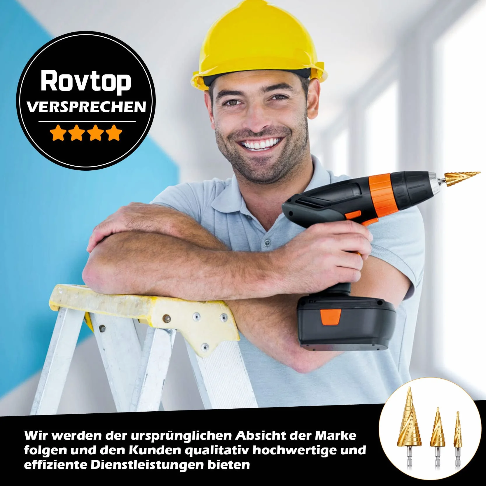 Rovtop 3 szt. zestaw wierteł spiralnych ze stali nierdzewnej HSS uchwyt do bitów wiertło stożkowe wiertło stożkowe wiertło do metalu zestaw wierteł 4-12 mm/4-20 mm/4-32 mm