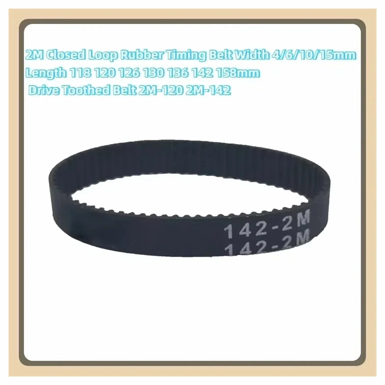 2M Closed Loop Rubber Timing Belt Length 118mm-168mm(2M-168mm,1PC_6MM)
