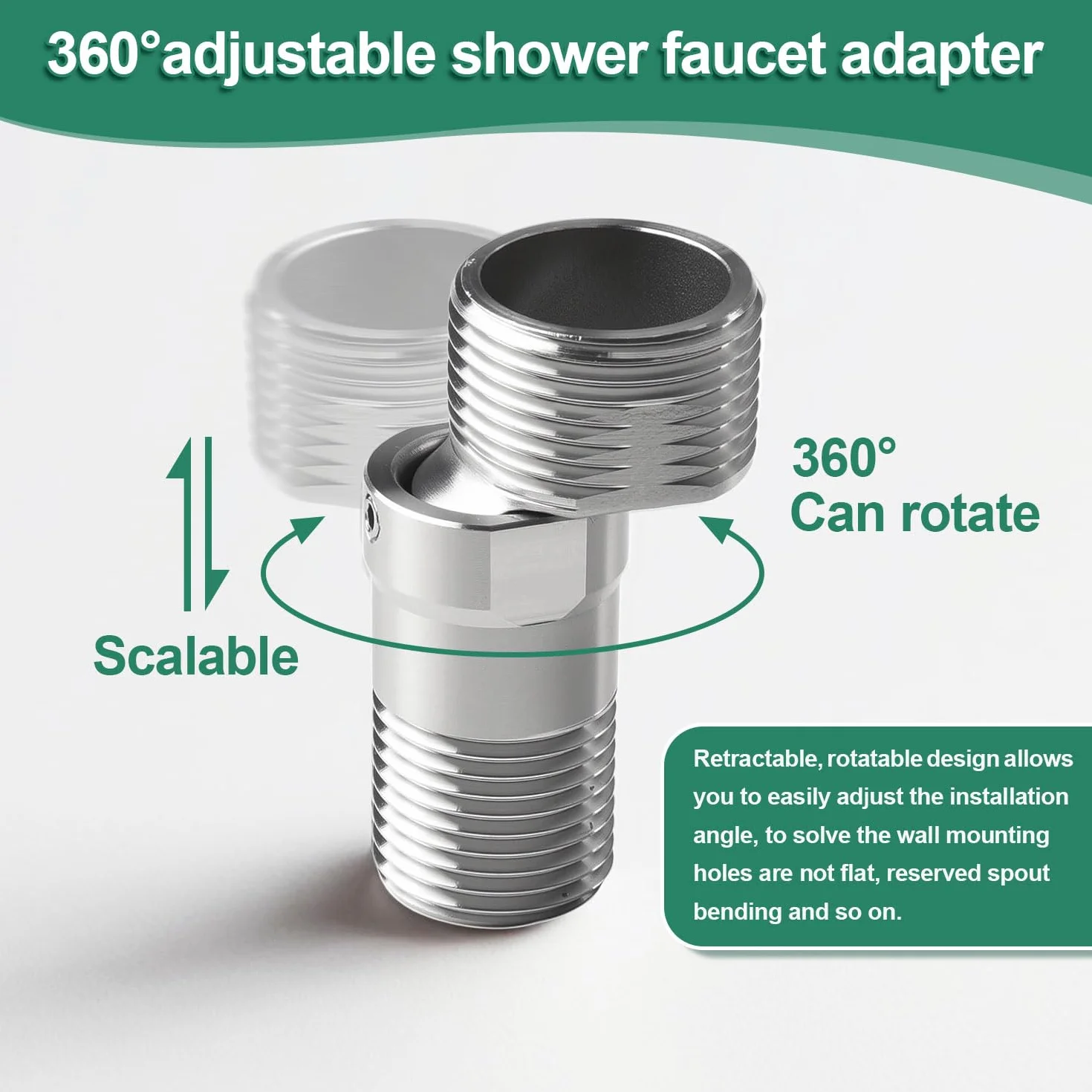 Przyłącze S ze stali nierdzewnej Obracany 360° adapter baterii prysznicowej 2 sztuki