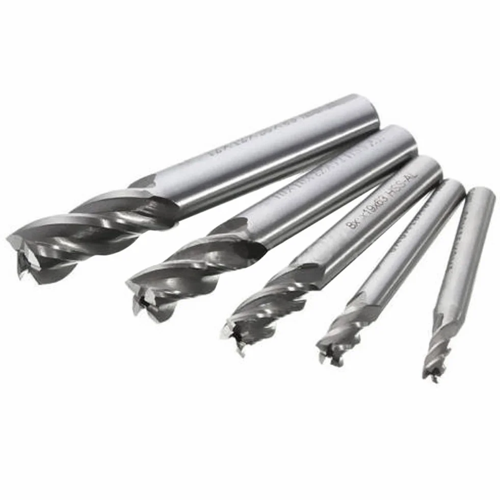 Wiertła frezowe, 5 szt. HSS CNC z węglika spiekanego 4 frez do frezów wiertła -4/6/8/10/12 mm do drewna stali aluminiowej tytanu