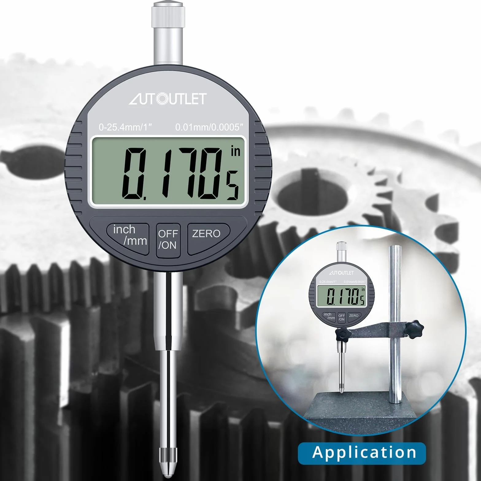 AUTOUTLET Cyfrowa sonda wskaźnika pokrętła 0,01 mm 25,4 mm precyzyjne wskaźniki przemysłowe