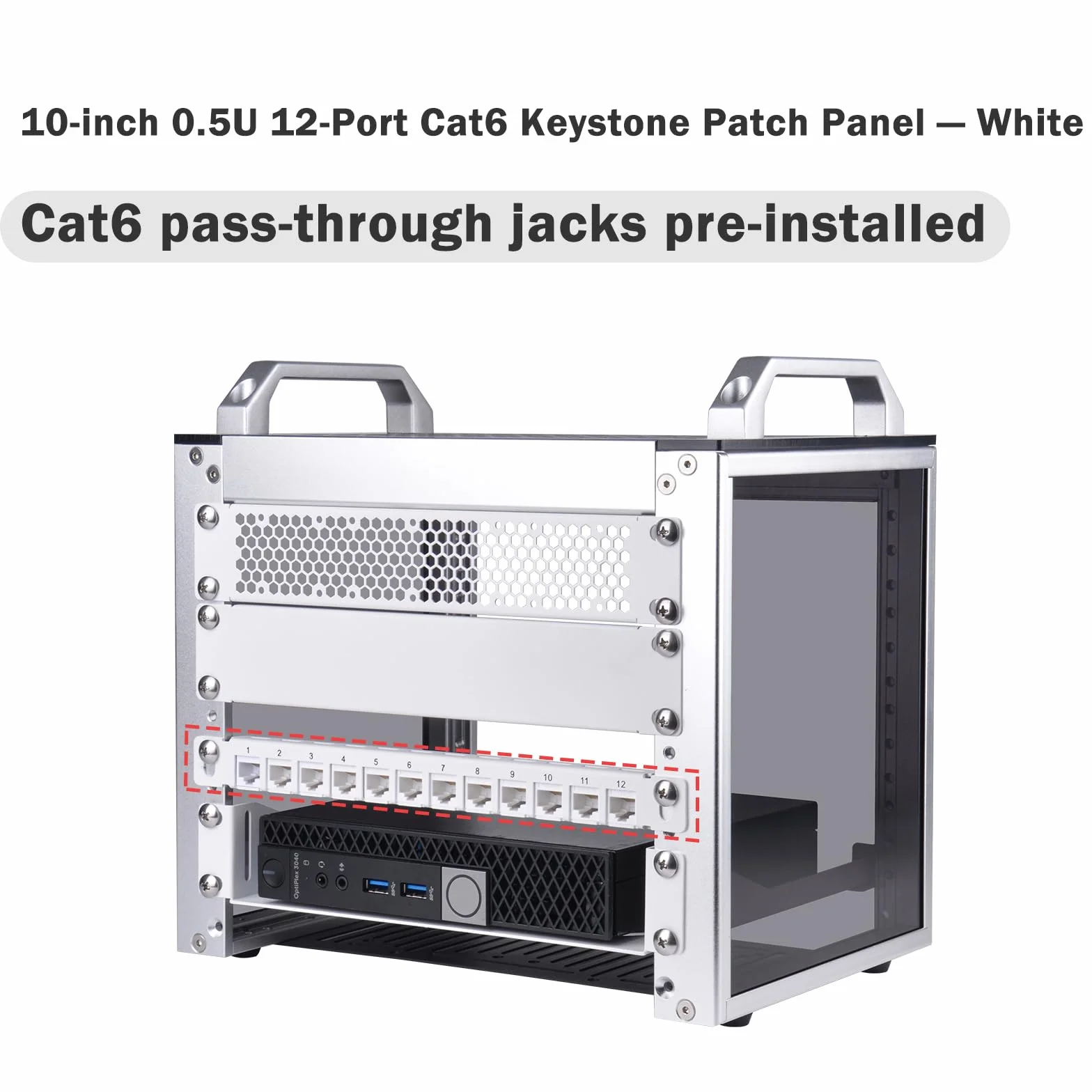 GeeekPi 12-portowy panel krosowy CAT6 0,5U do DeskPi RackMate T1/T0/T2